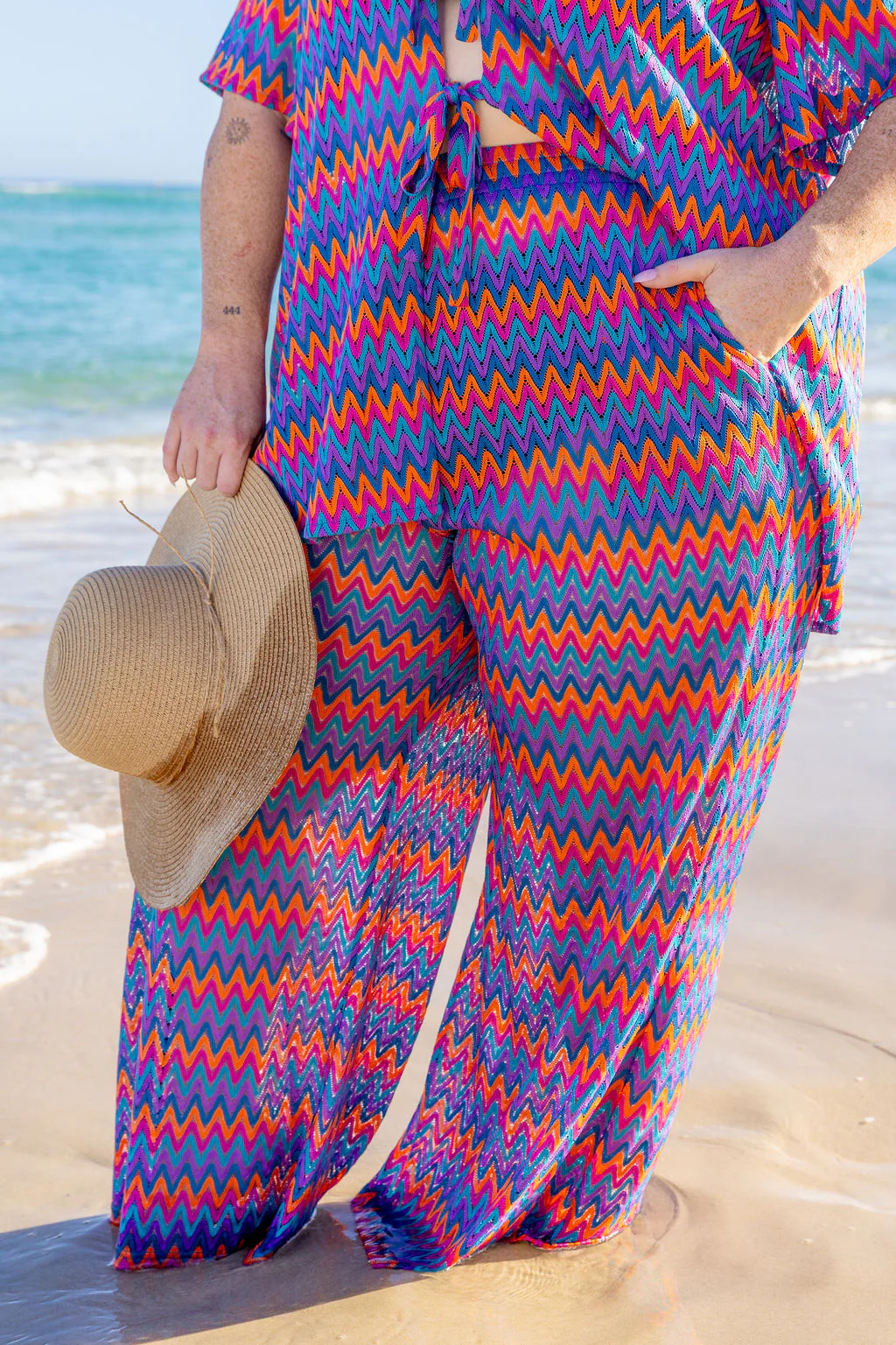 June Pant in Chevron Rainbow - Image 7