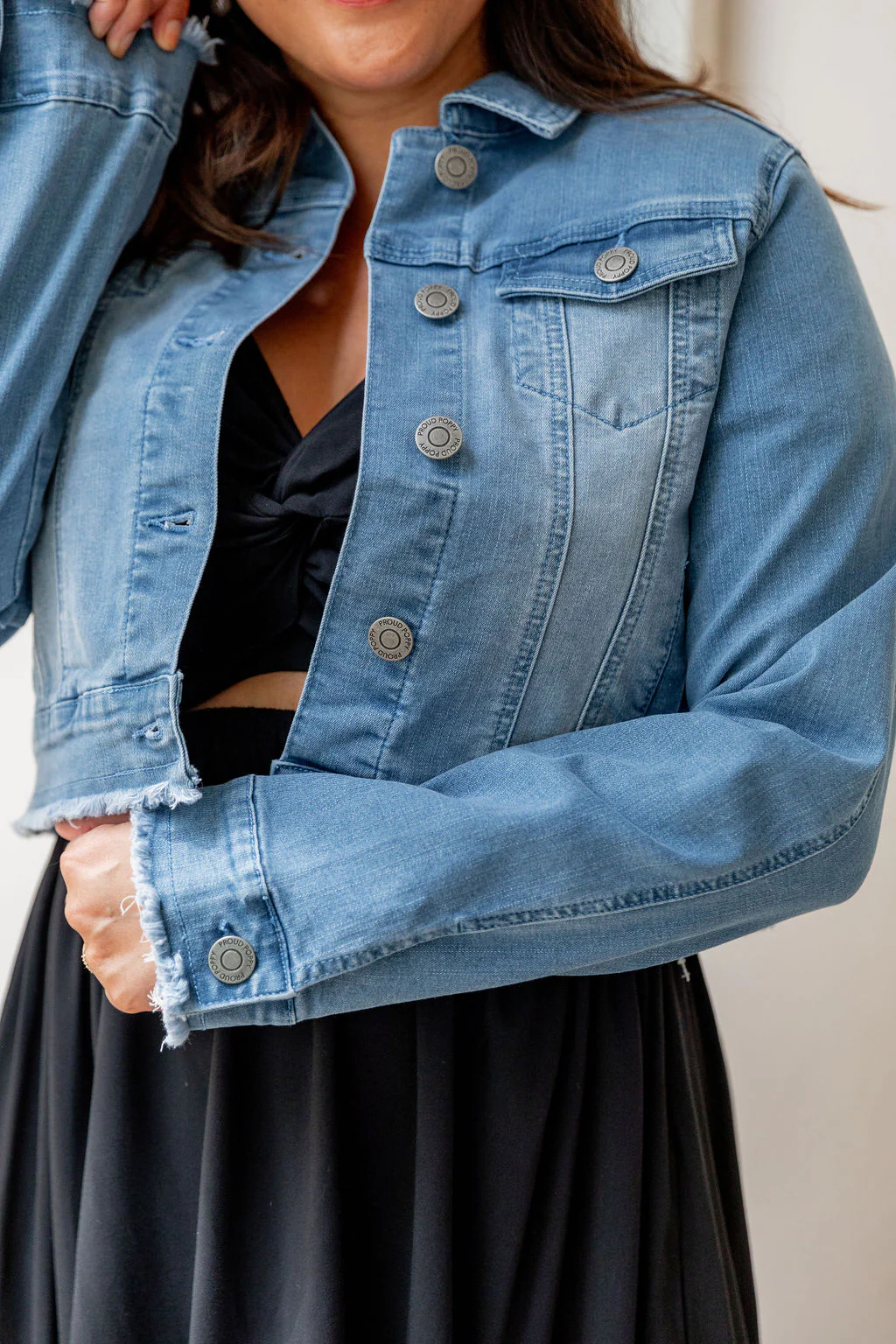 Kenzie Crop Denim Jacket - Image 12