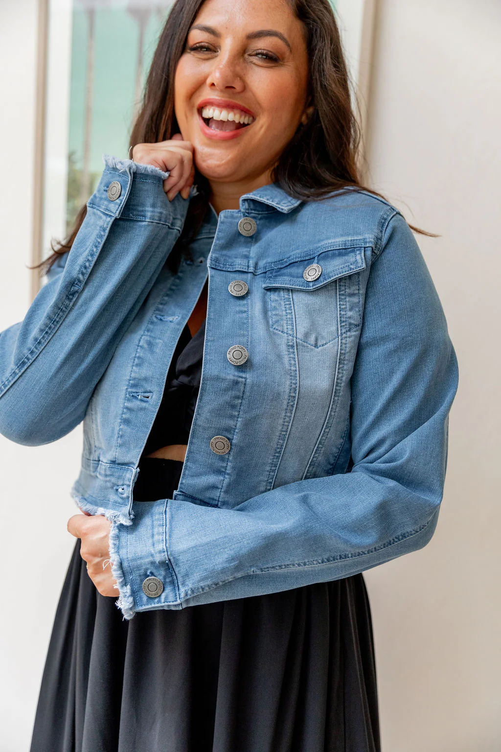 Kenzie Crop Denim Jacket - Image 2