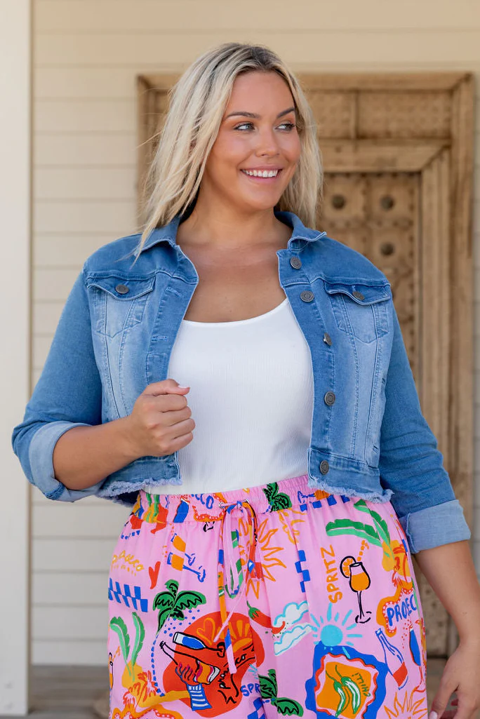 Kenzie Crop Denim Jacket - Image 3
