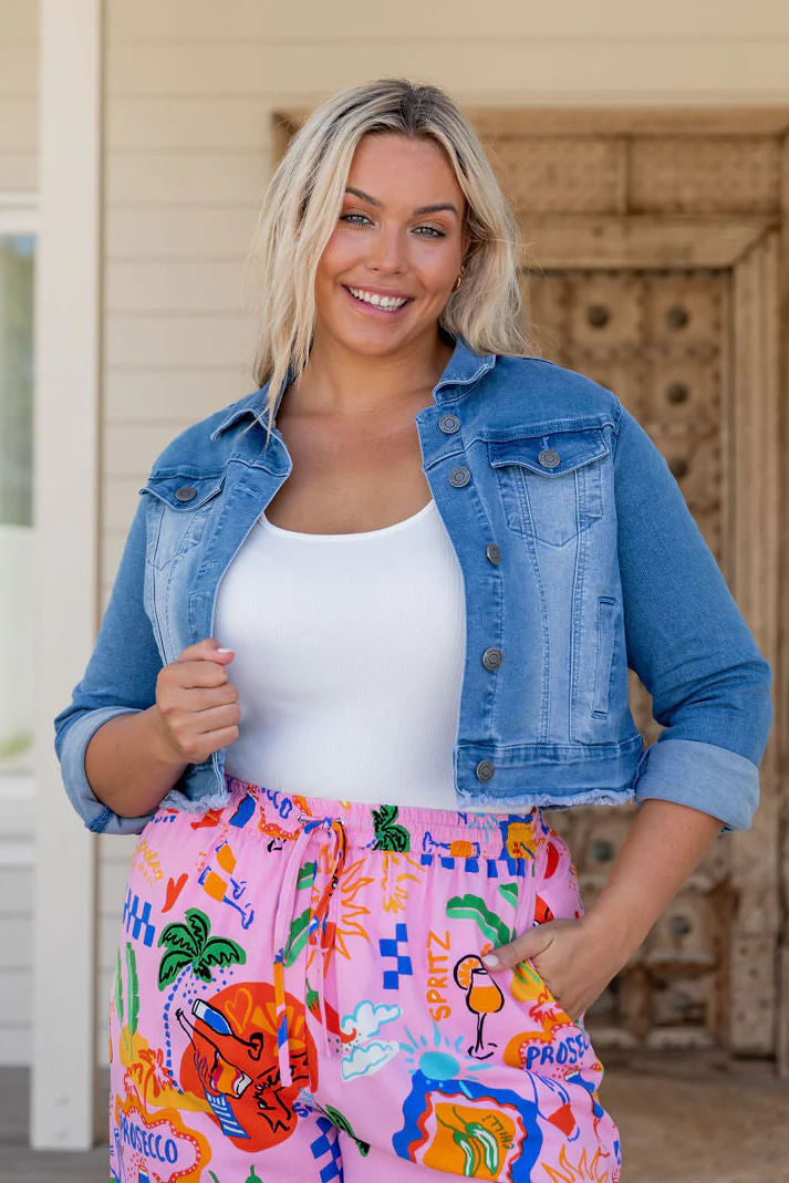Kenzie Crop Denim Jacket - Image 6