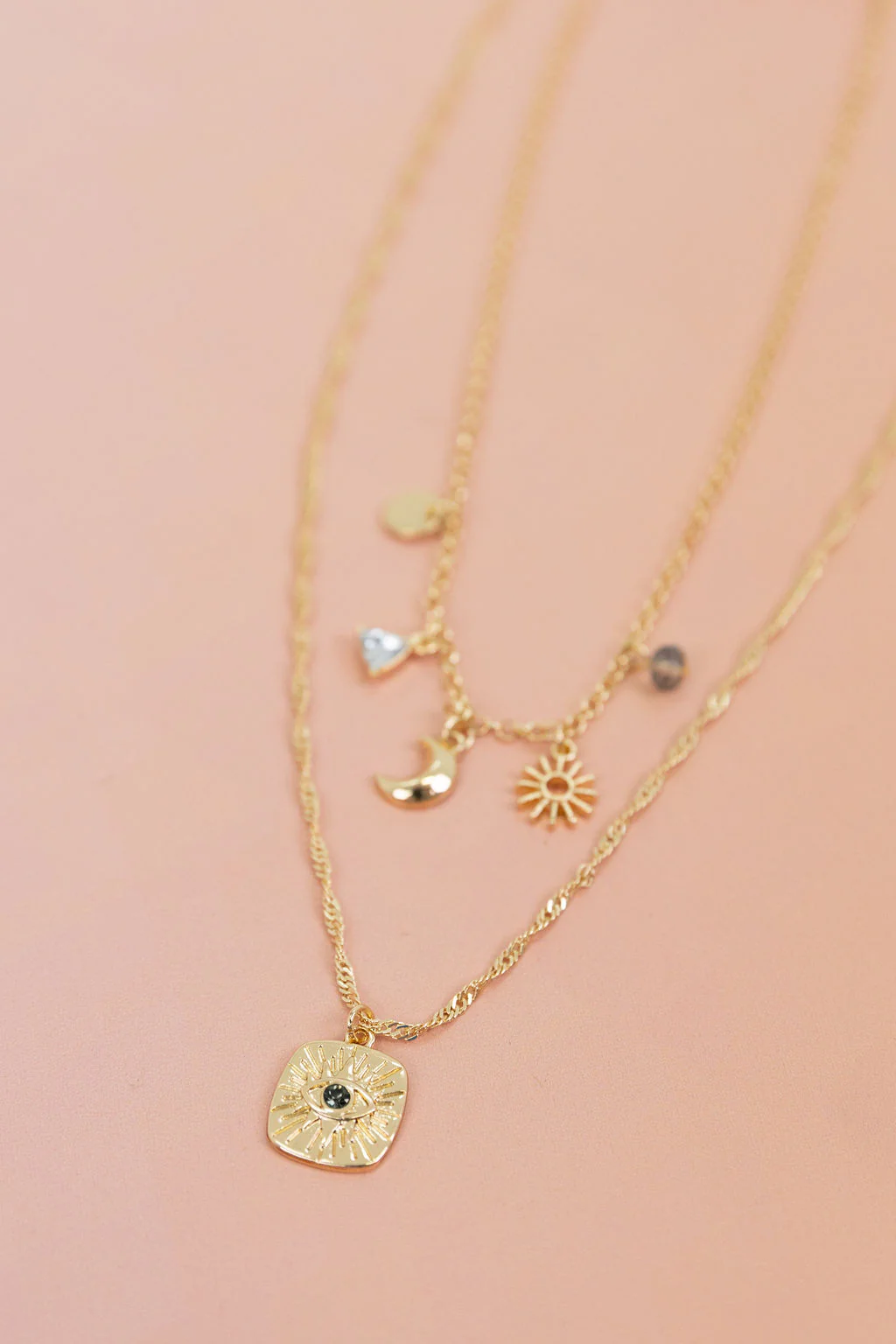 Layered Gold Charm Necklace - Image 10