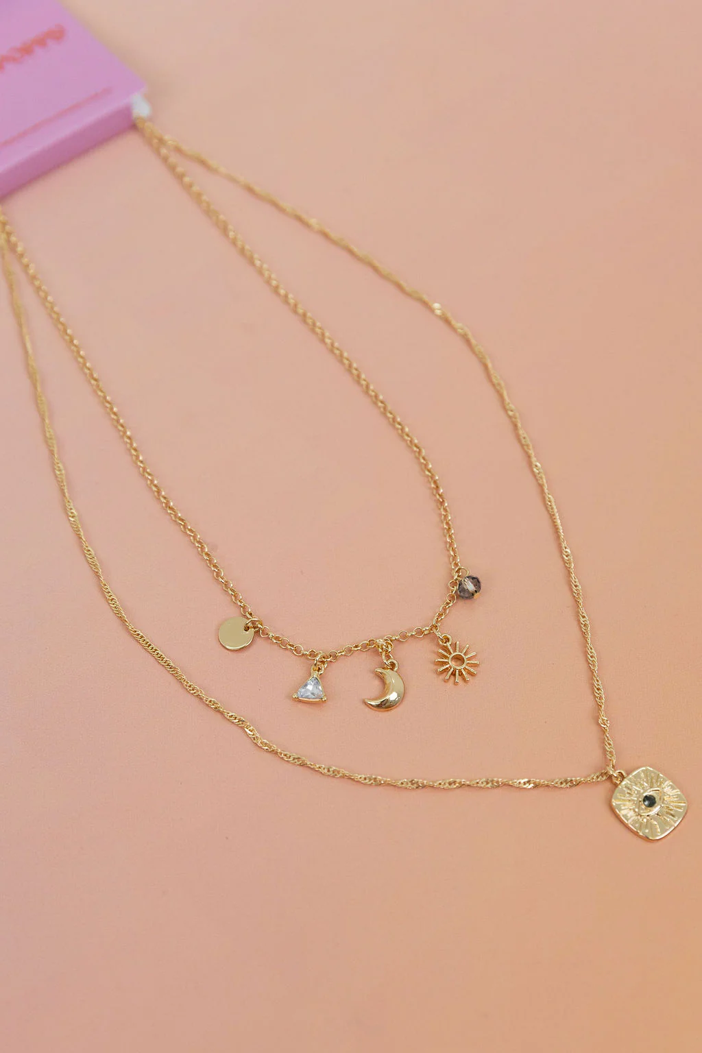 Layered Gold Charm Necklace - Image 11