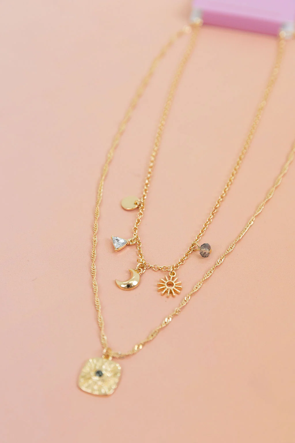 Layered Gold Charm Necklace - Image 5