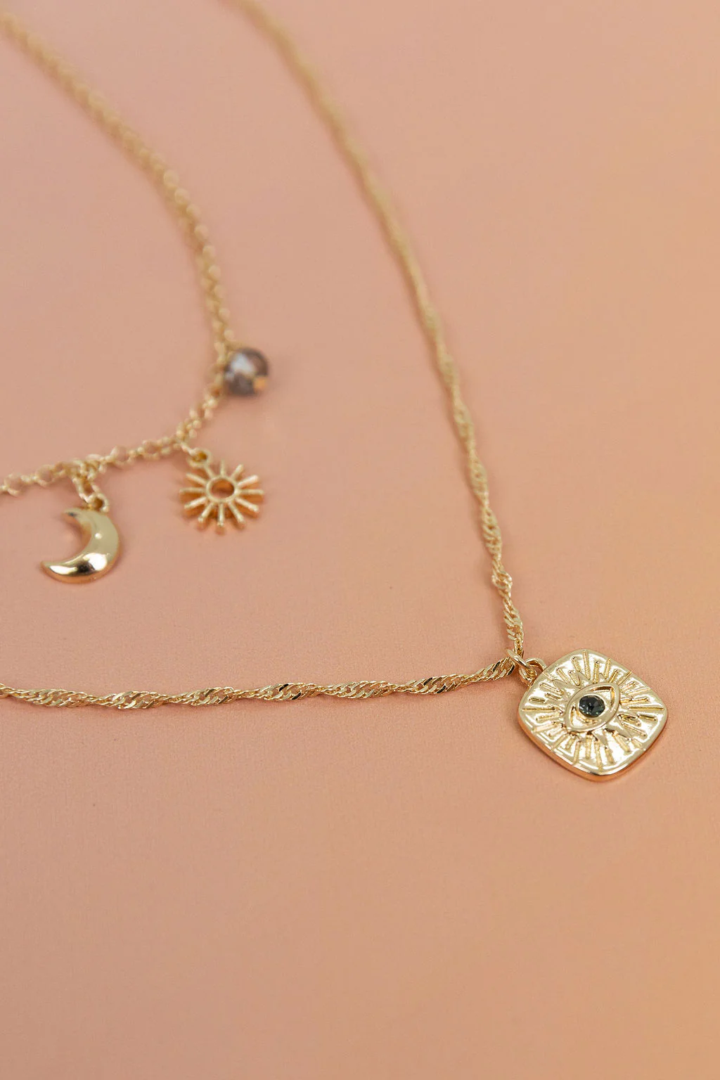 Layered Gold Charm Necklace - Image 6