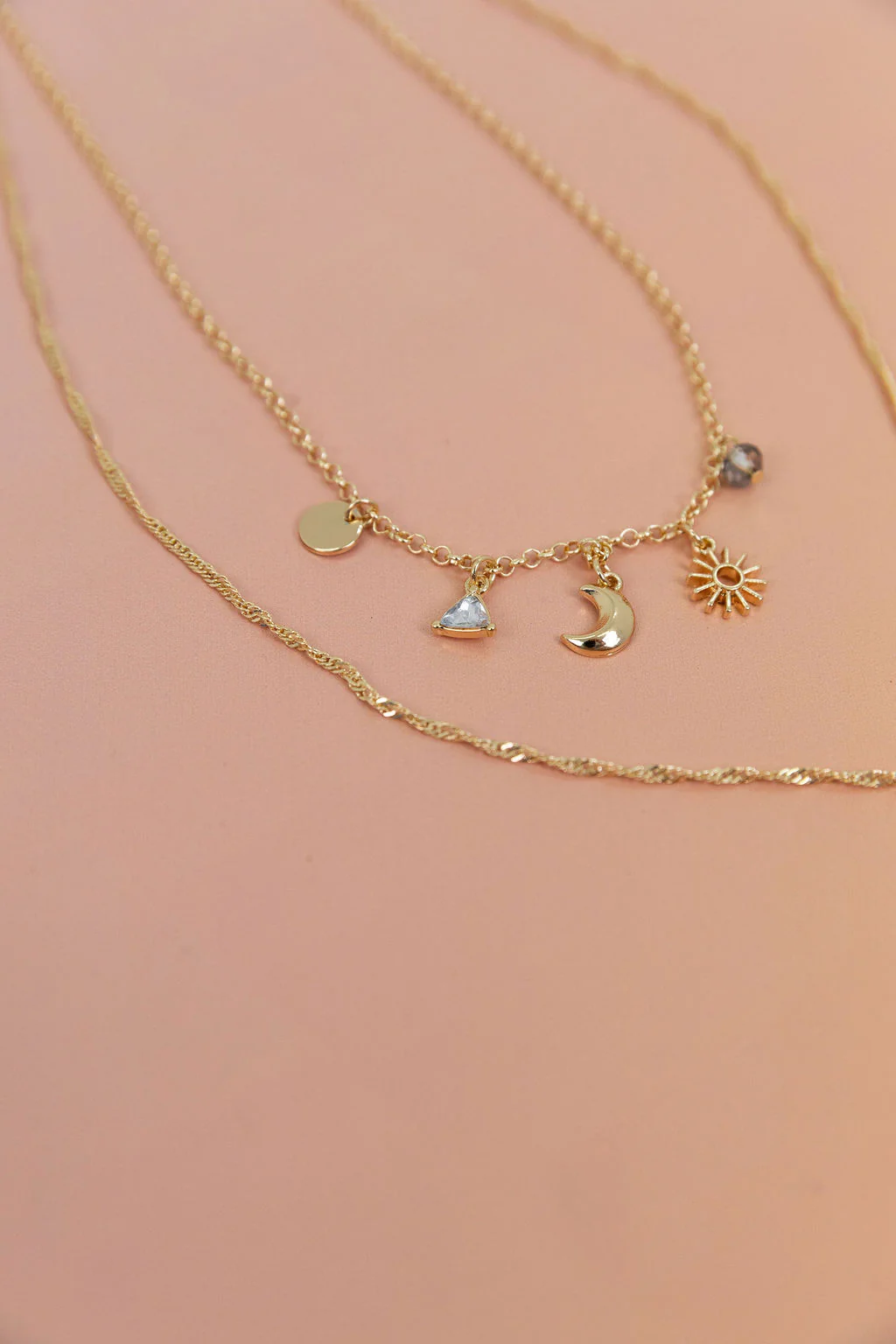 Layered Gold Charm Necklace - Image 8