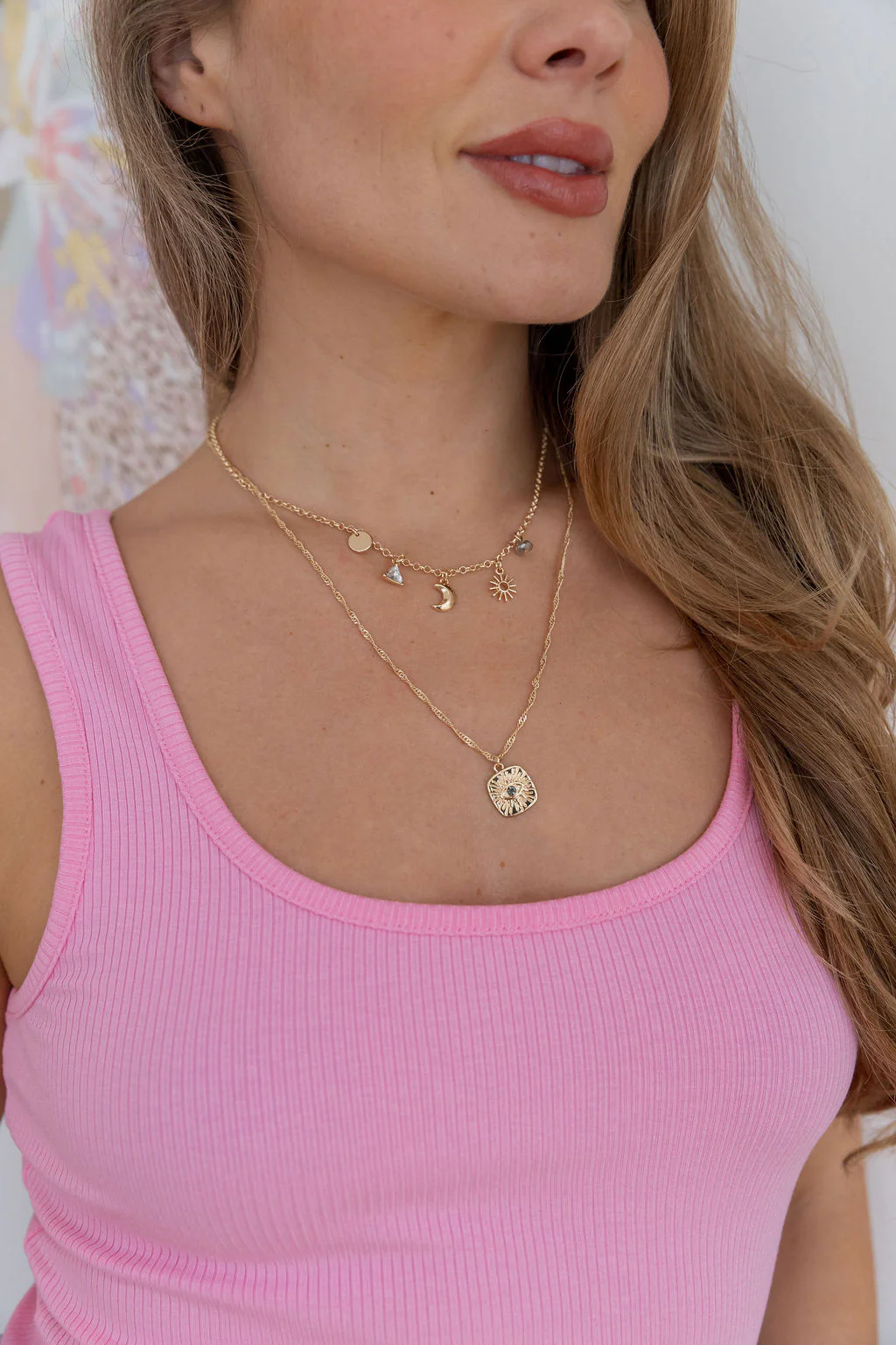 Layered Gold Charm Necklace - Image 9