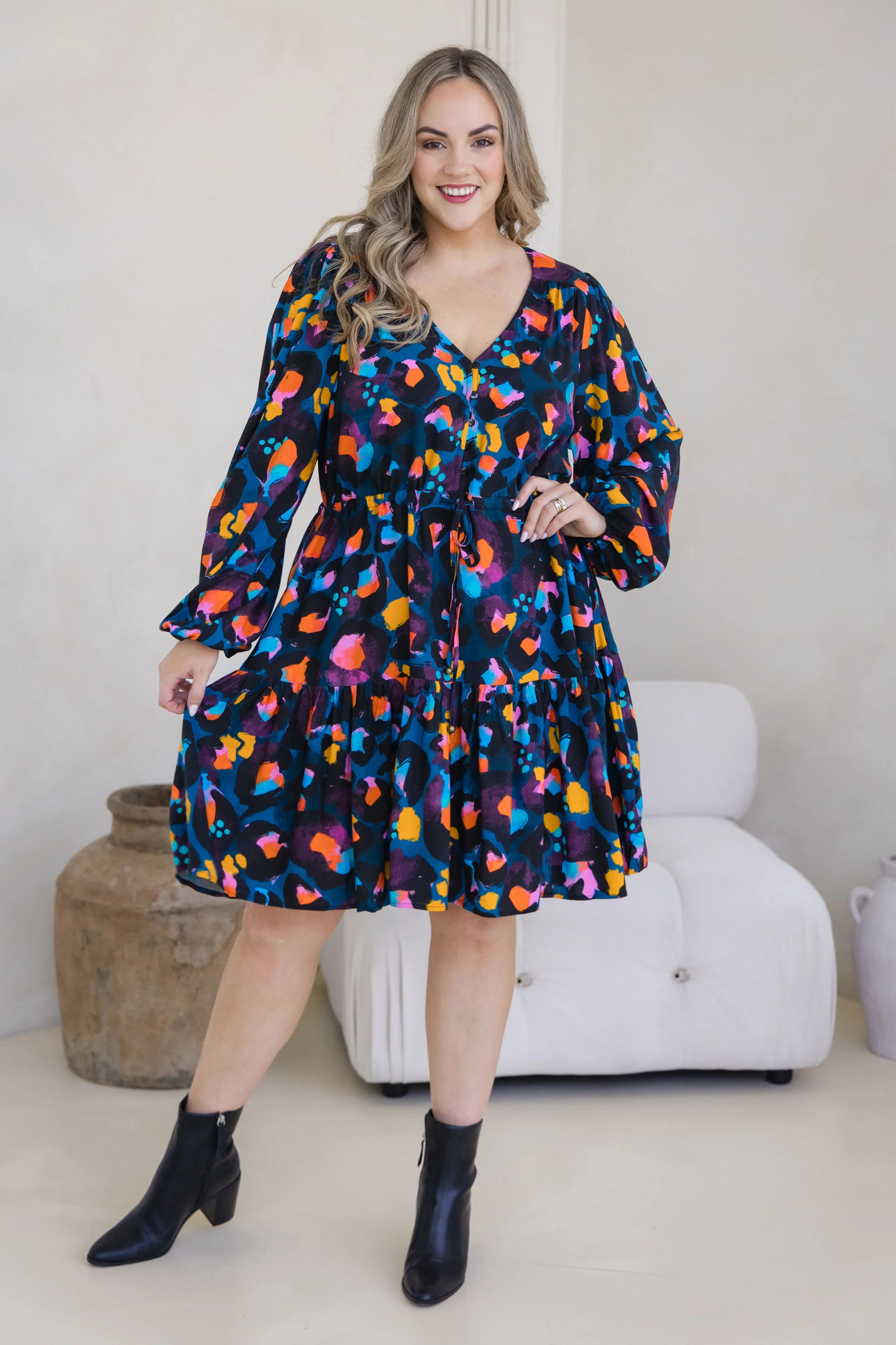 Long Sleeve Esmae Dress in Verona by Kasey Rainbow