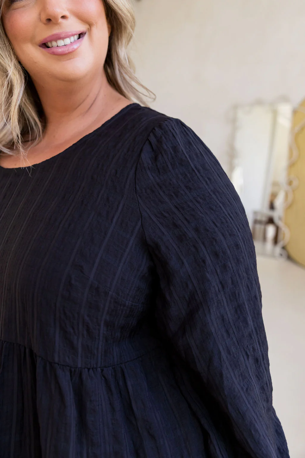 Long Sleeve Greta Dress in Black - Image 9