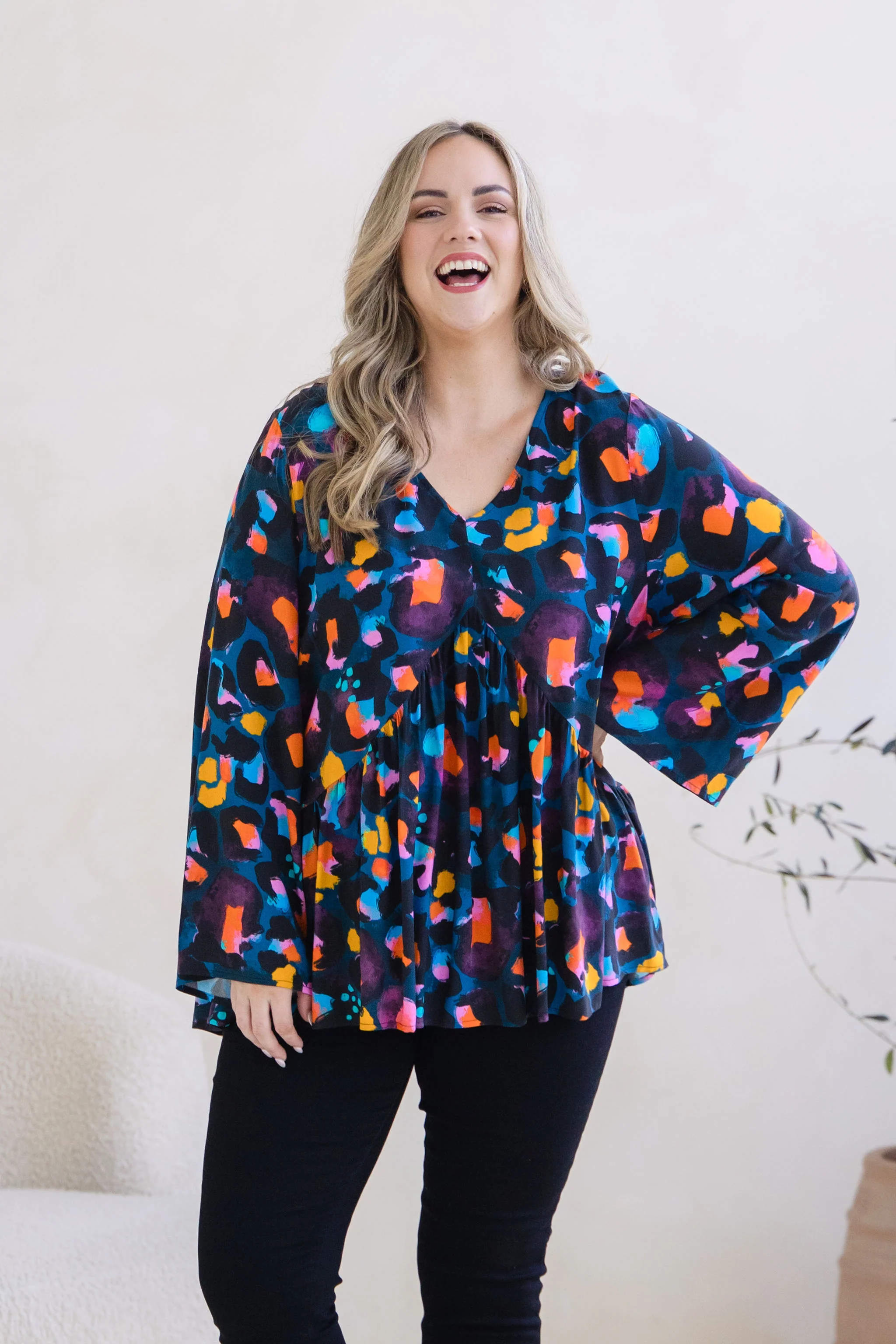 Long Sleeve Peak Top in Verona by Kasey Rainbow