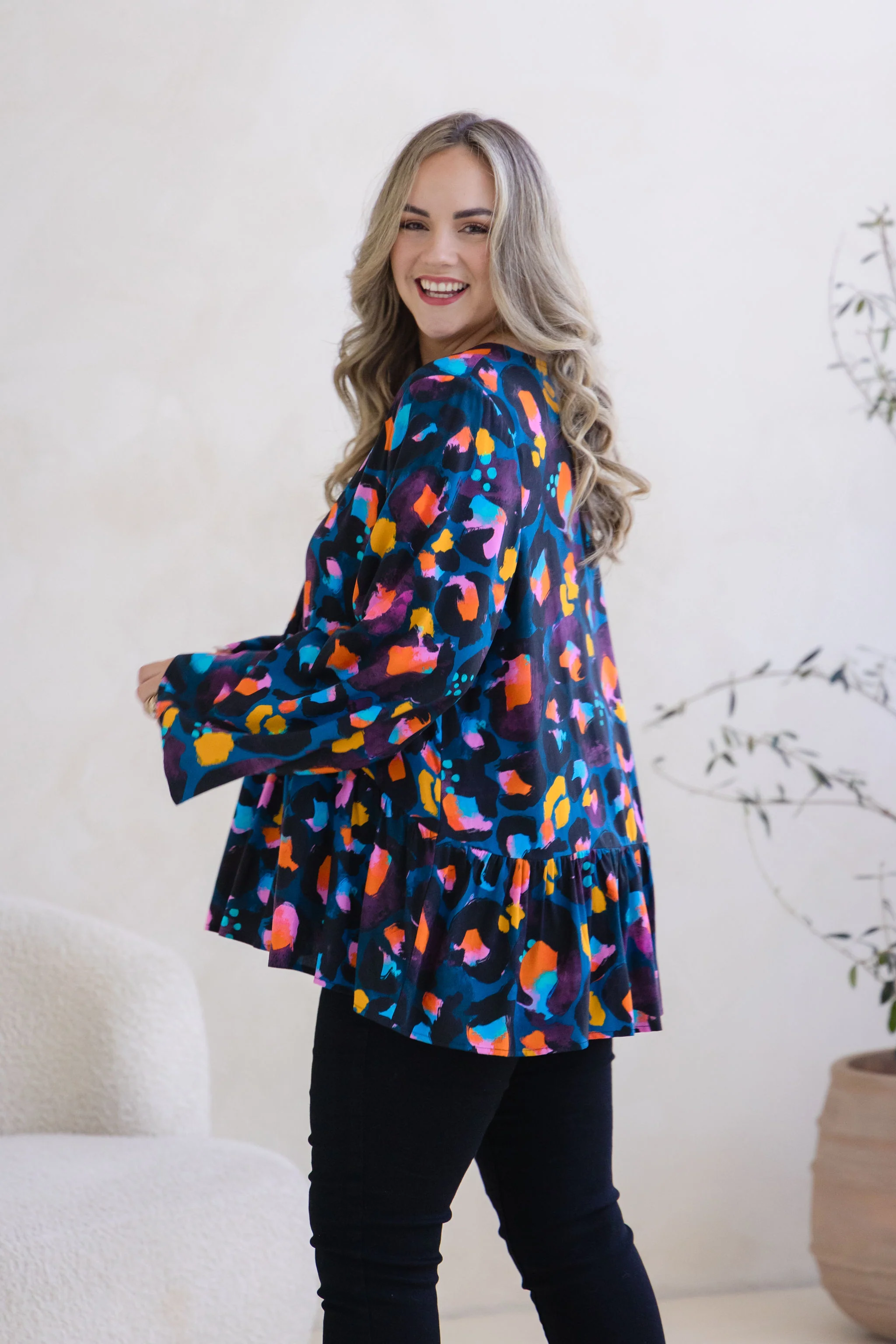 Long Sleeve Peak Top in Verona by Kasey Rainbow - Image 7