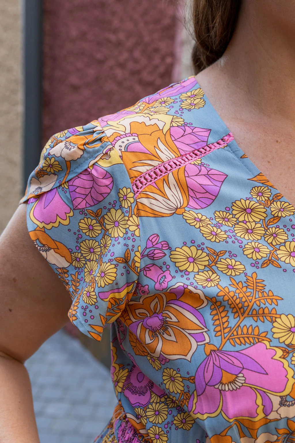 Louisa Maxi Dress in Ash Mixed Floral - Image 15