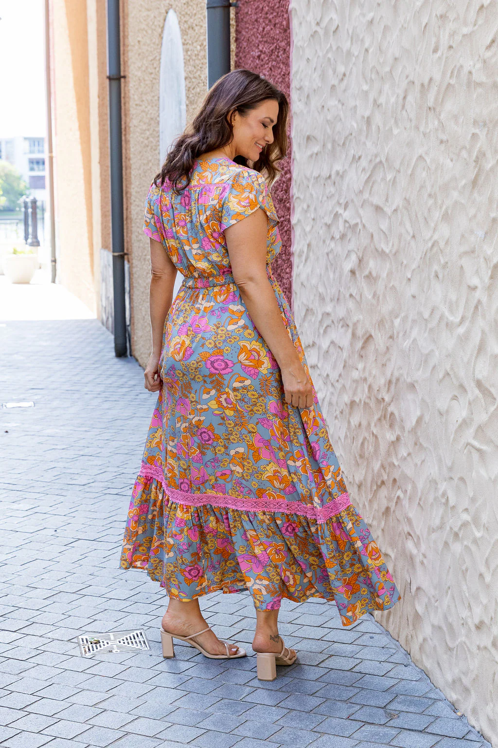Louisa Maxi Dress in Ash Mixed Floral - Image 4