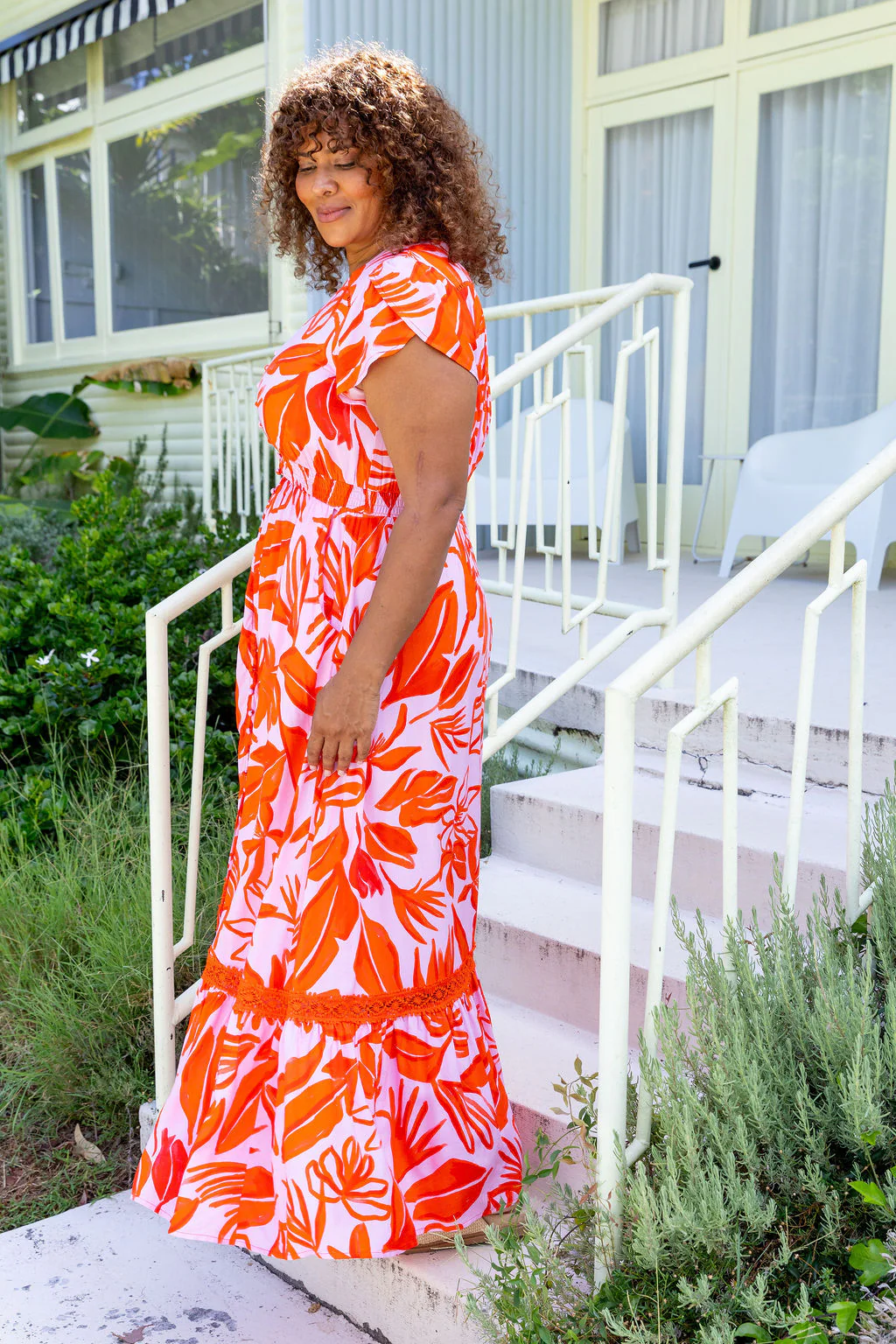 Louisa Maxi Dress in Blush Fern - Image 11