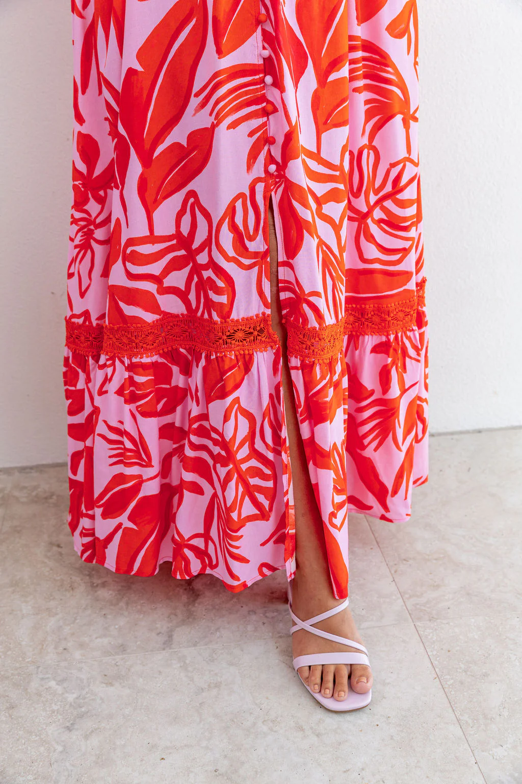 Louisa Maxi Dress in Blush Fern - Image 13