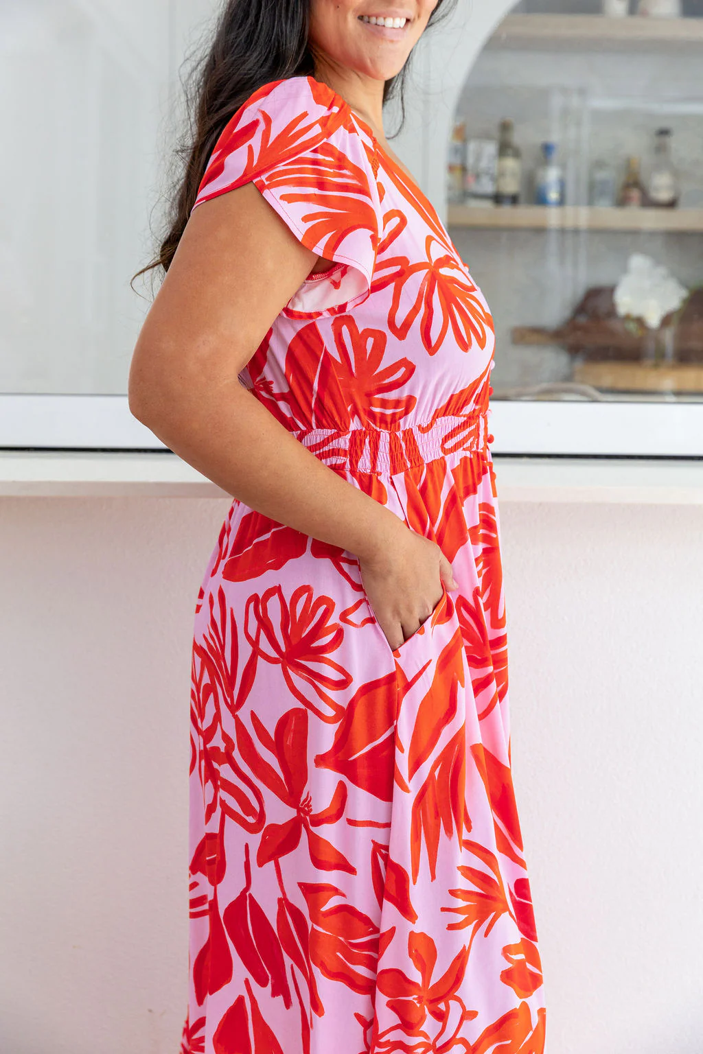 Louisa Maxi Dress in Blush Fern - Image 15