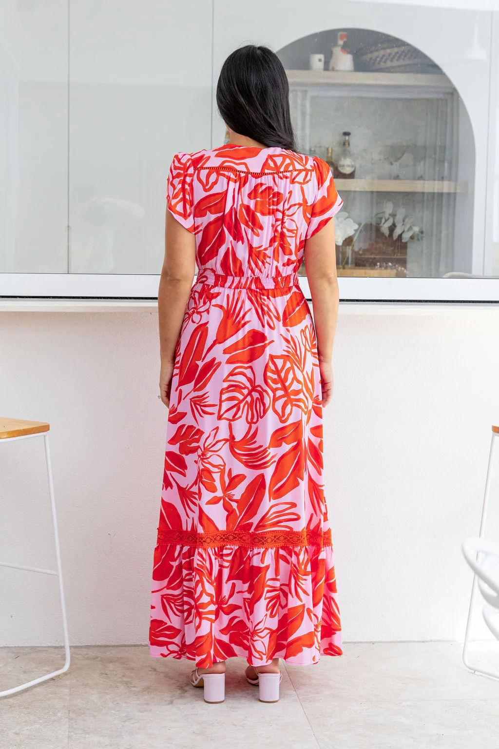 Louisa Maxi Dress in Blush Fern - Image 17