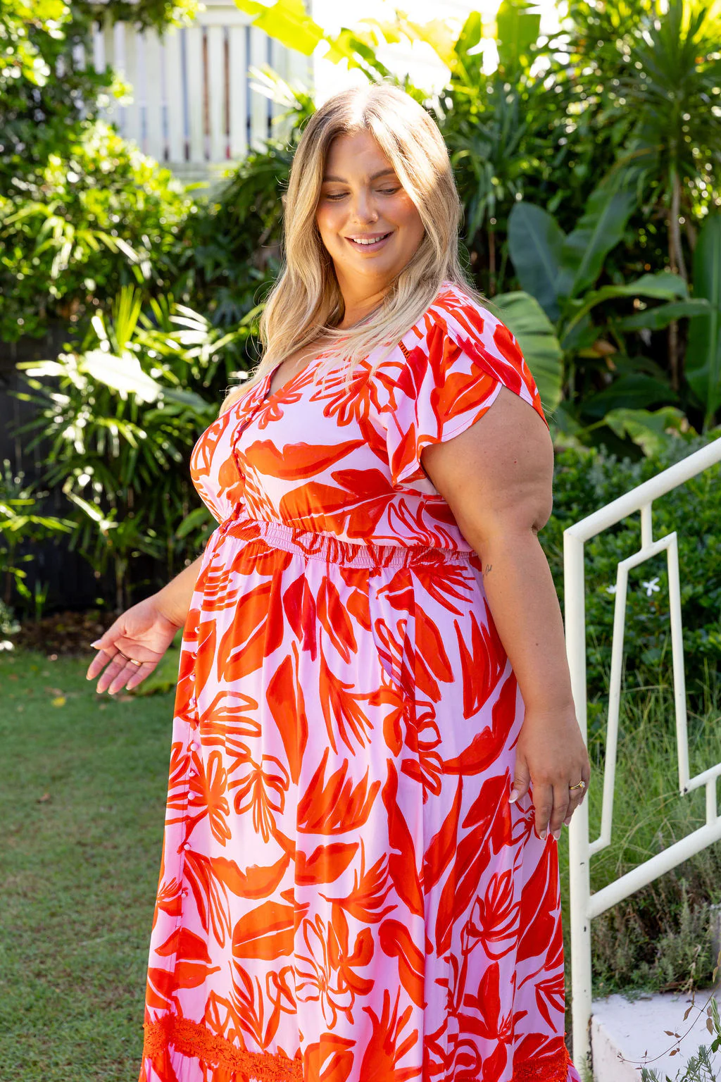 Louisa Maxi Dress in Blush Fern - Image 5