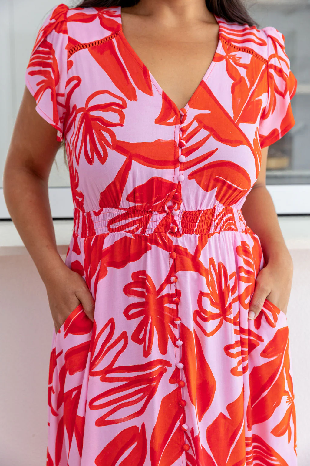 Louisa Maxi Dress in Blush Fern - Image 8