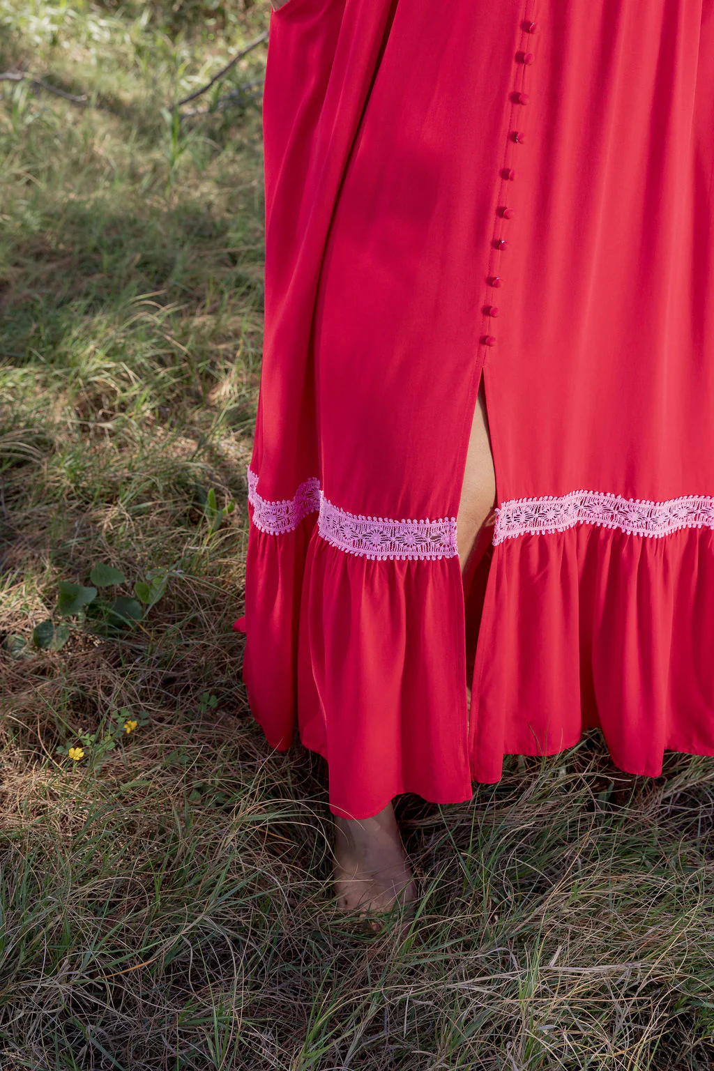 Louisa Maxi Dress in Cherry - Image 11