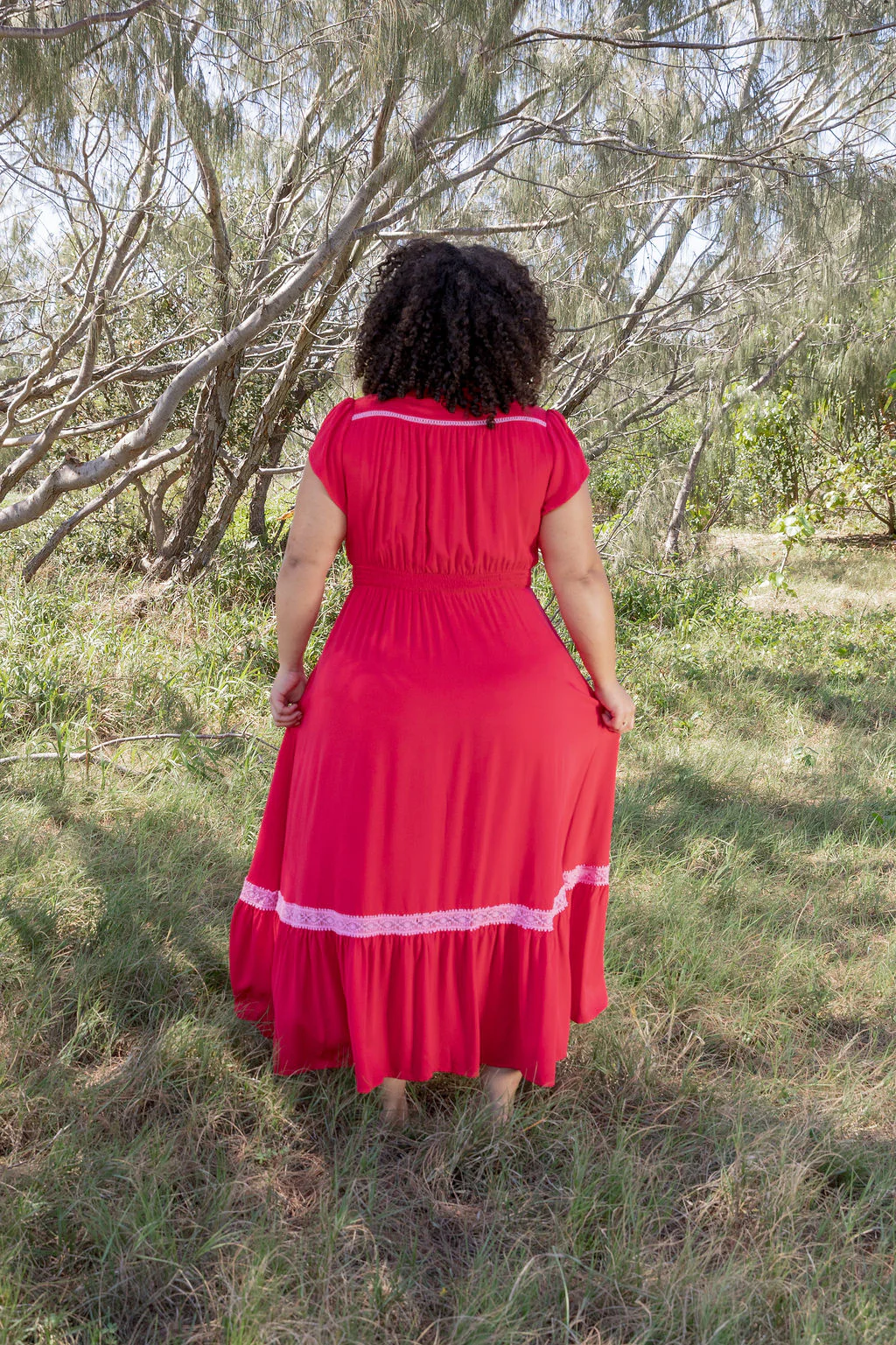 Louisa Maxi Dress in Cherry - Image 5