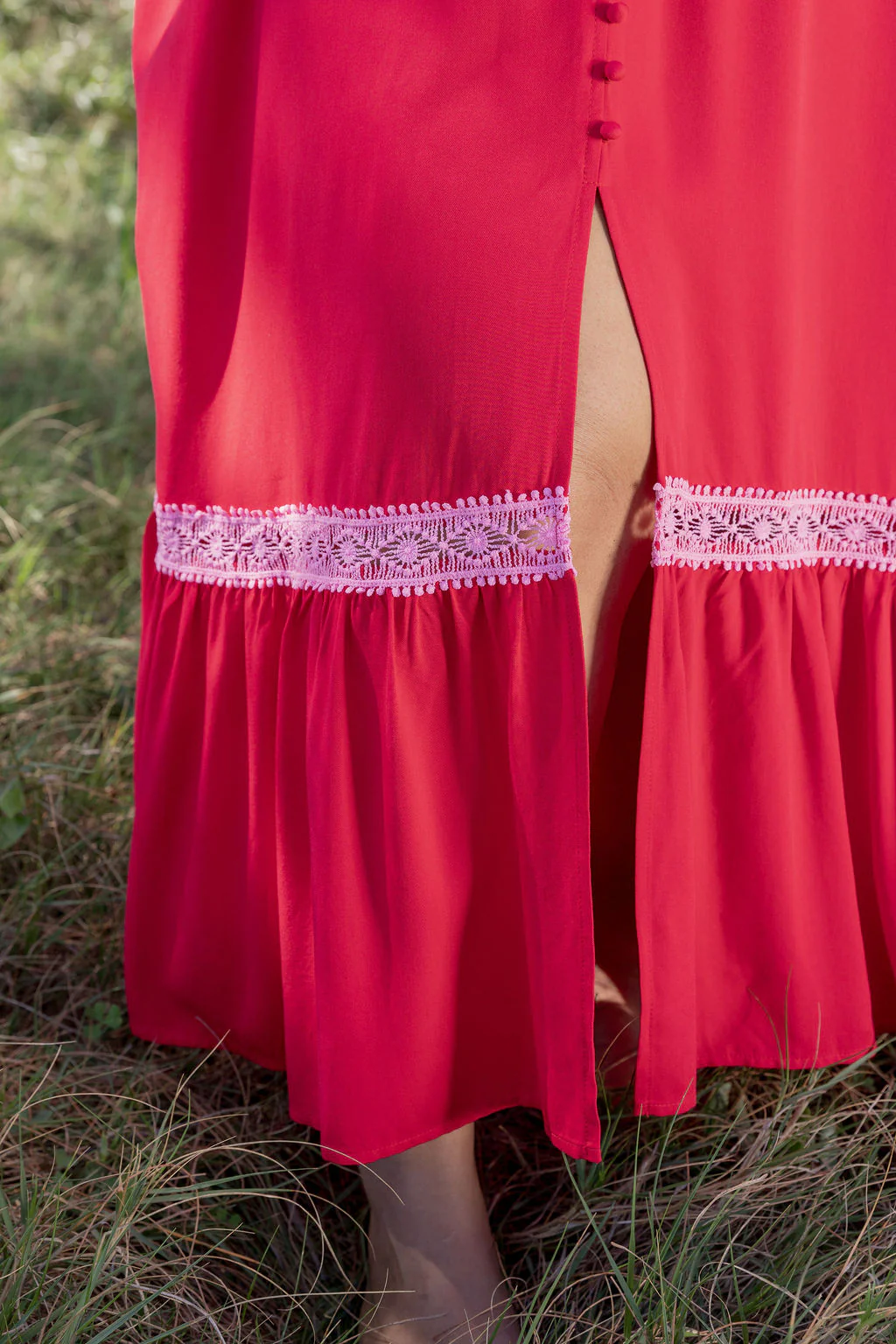 Louisa Maxi Dress in Cherry - Image 8