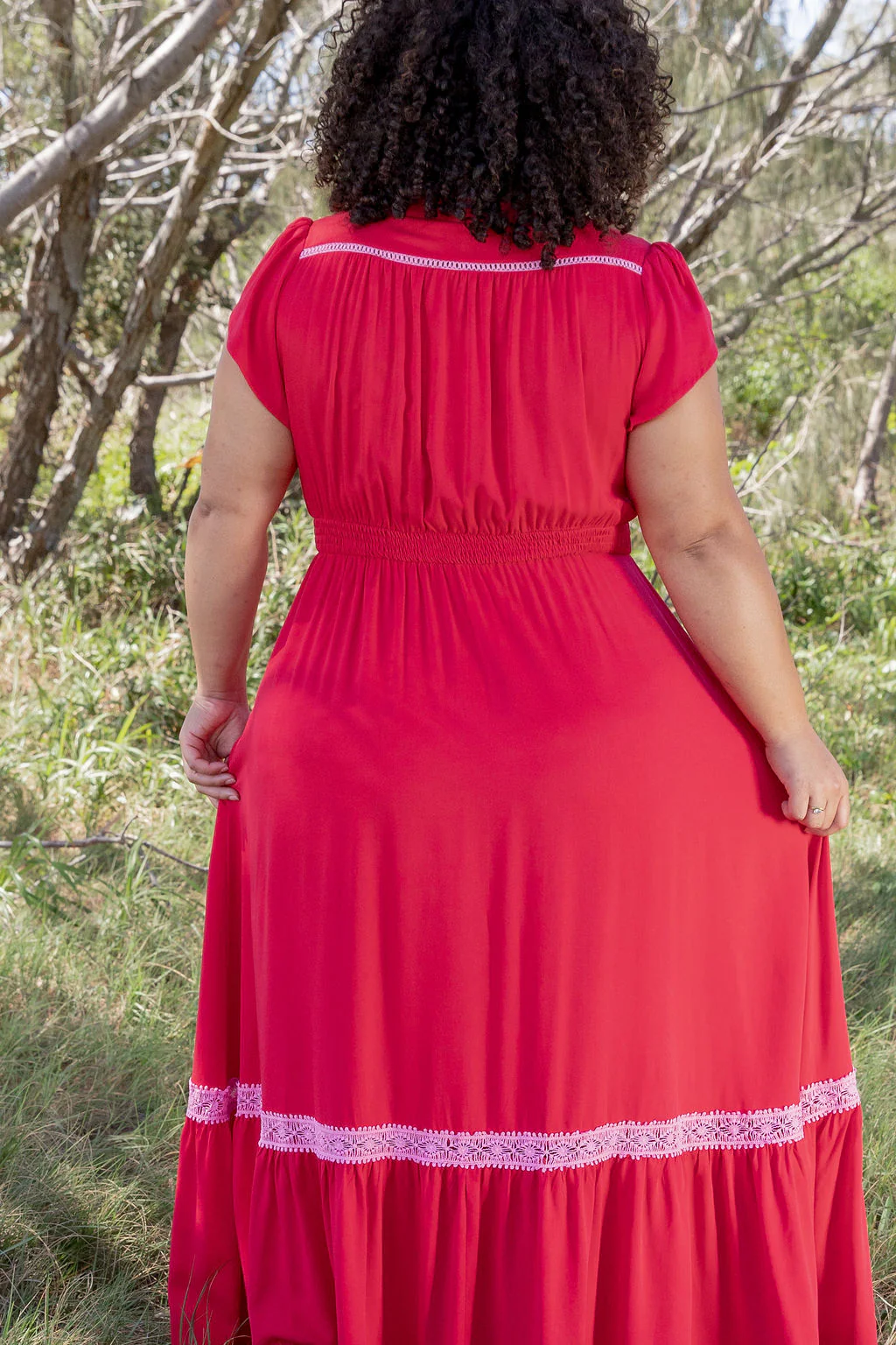 Louisa Maxi Dress in Cherry - Image 9