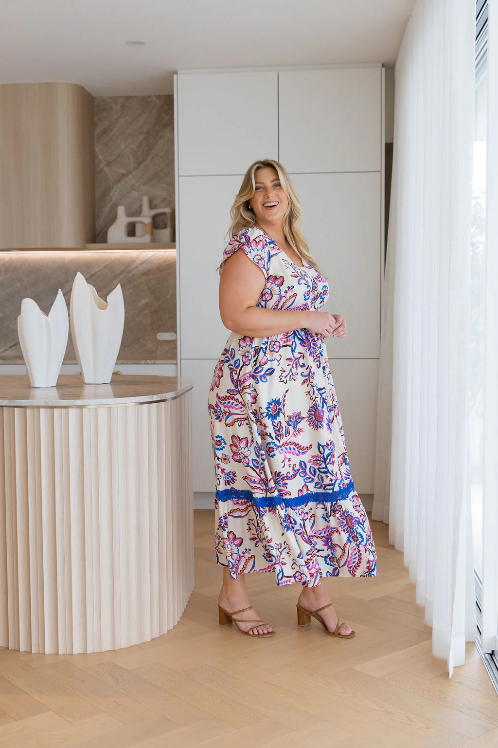 Louisa Maxi Dress in Floral Paint - Image 10