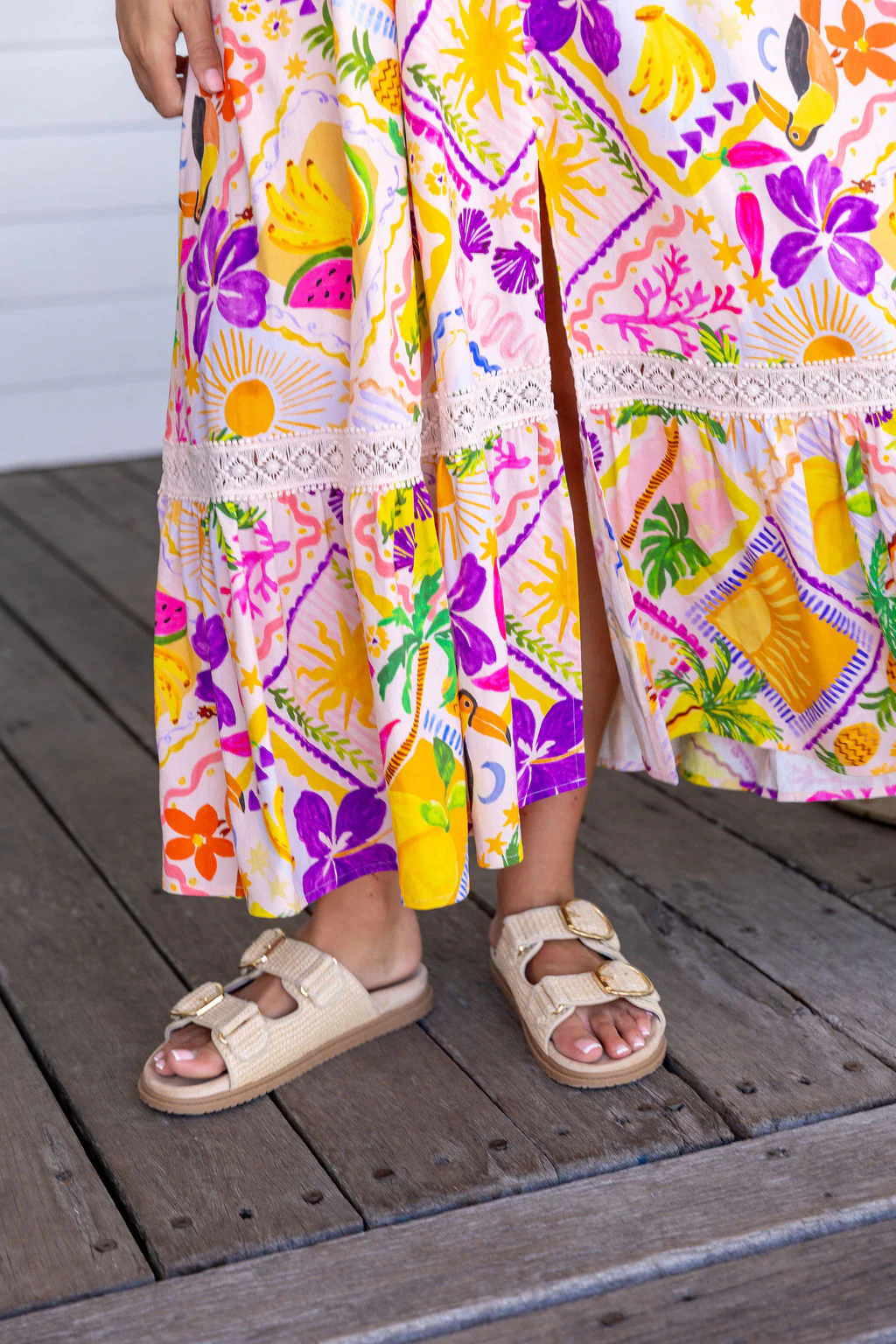 Louisa Linen Blend Maxi Dress in Toucan Paradise - Image 6