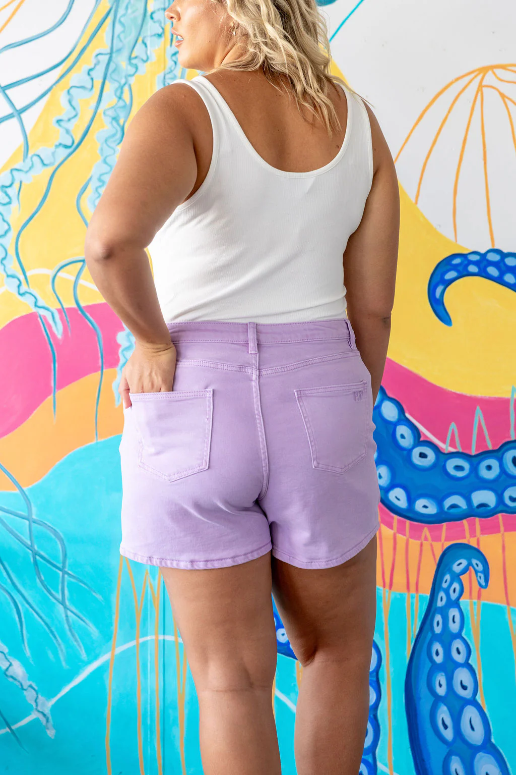 Lucas Denim Short in Lilac - Image 10