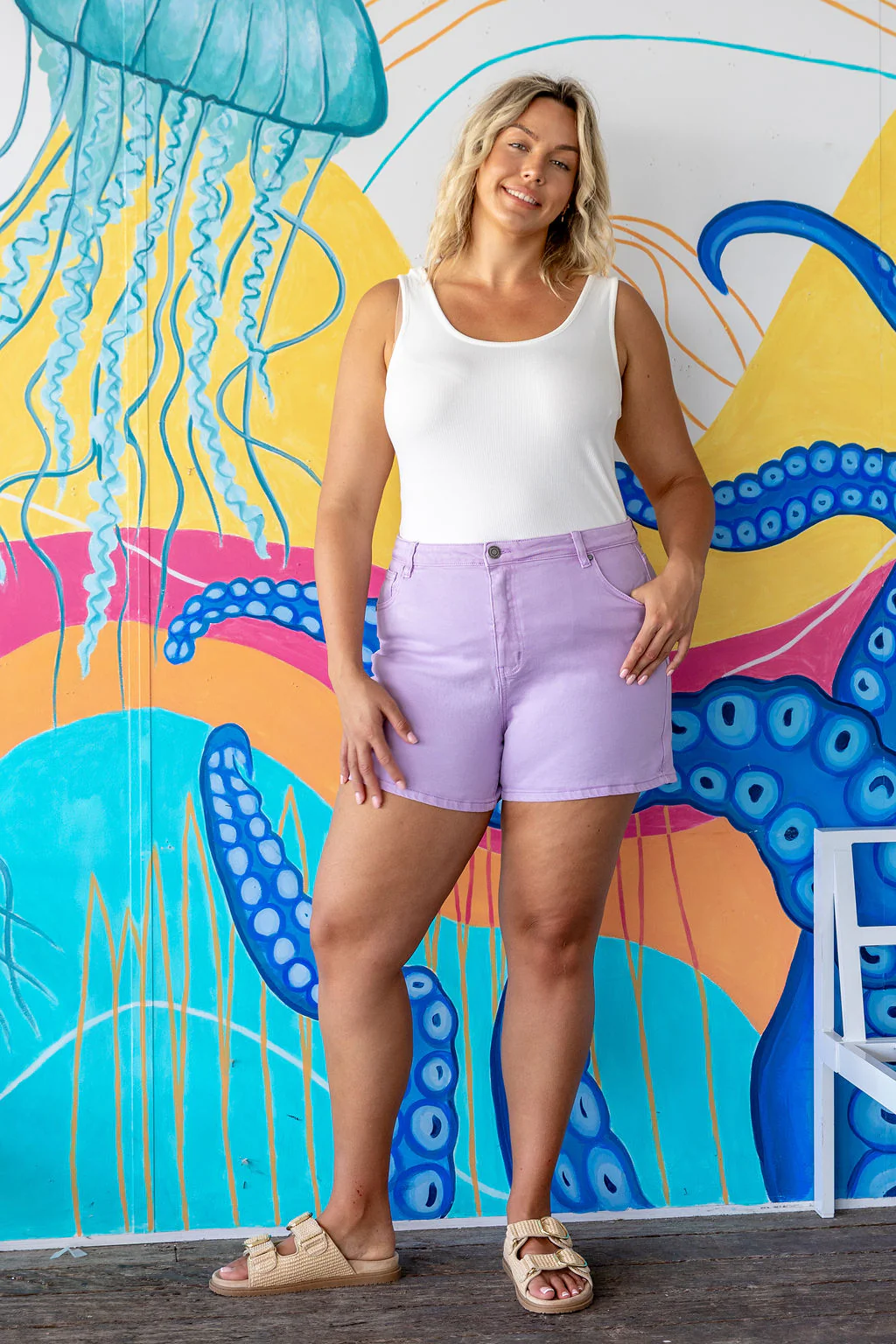 Lucas Denim Short in Lilac - Image 13