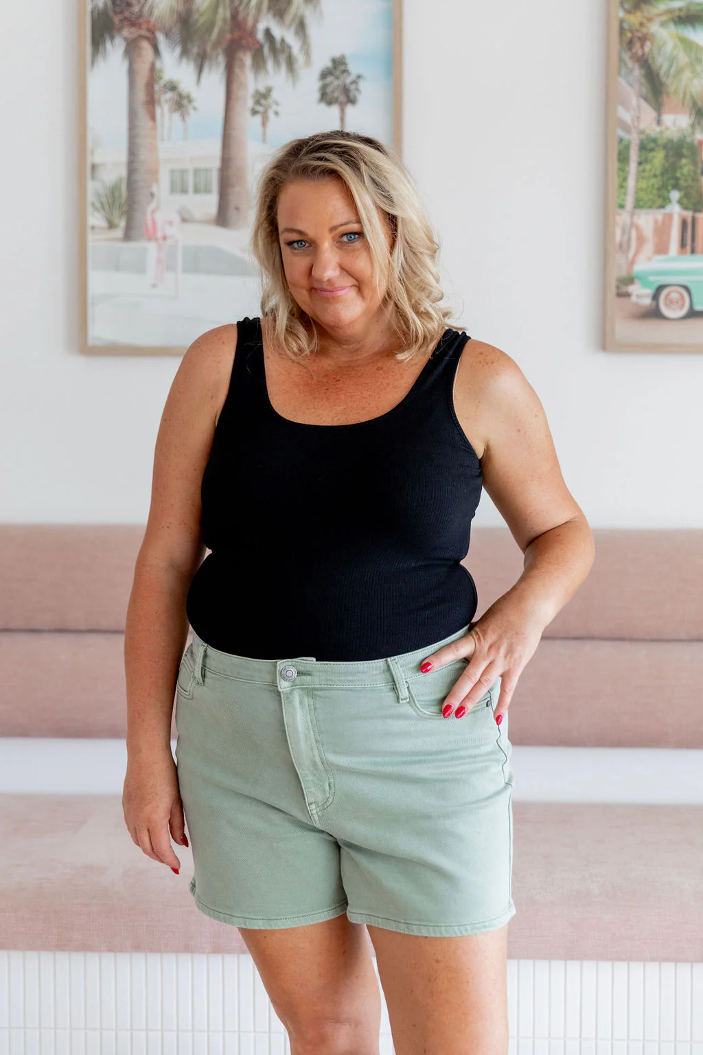 Lucas Denim Shorts in Green - Image 14