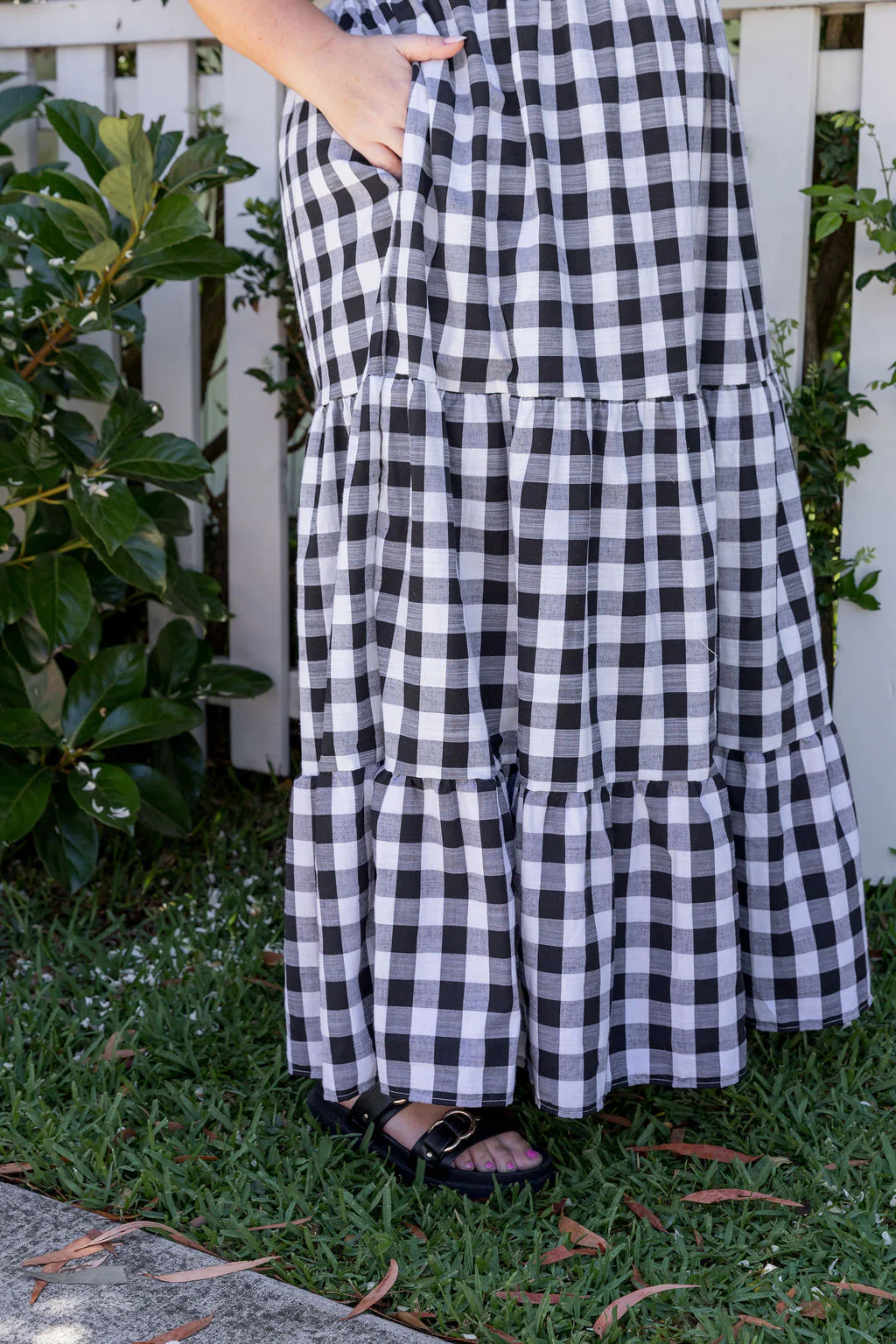 Lucie Maxi Dress in Black Gingham - Image 10