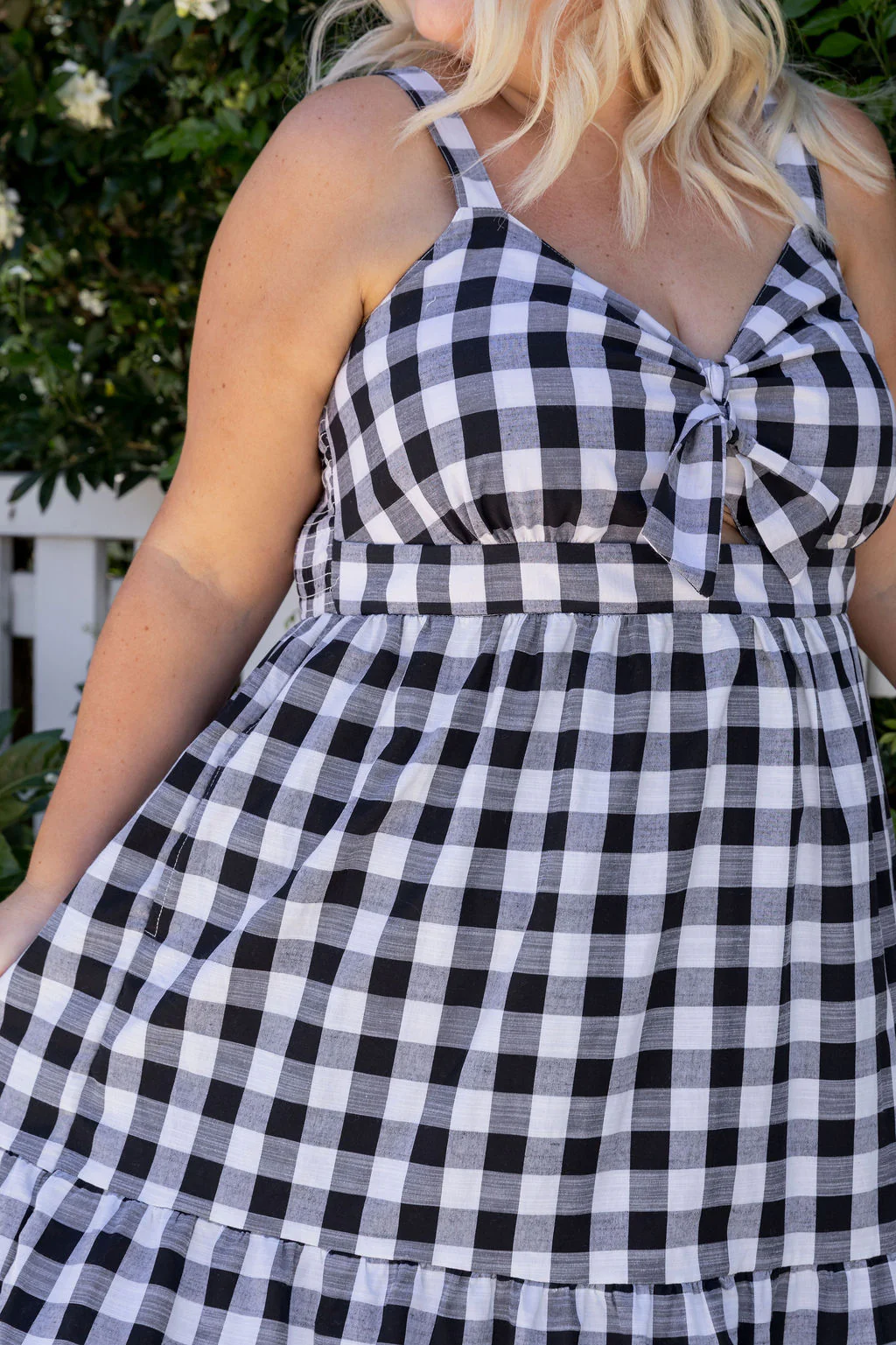 Lucie Maxi Dress in Black Gingham - Image 11