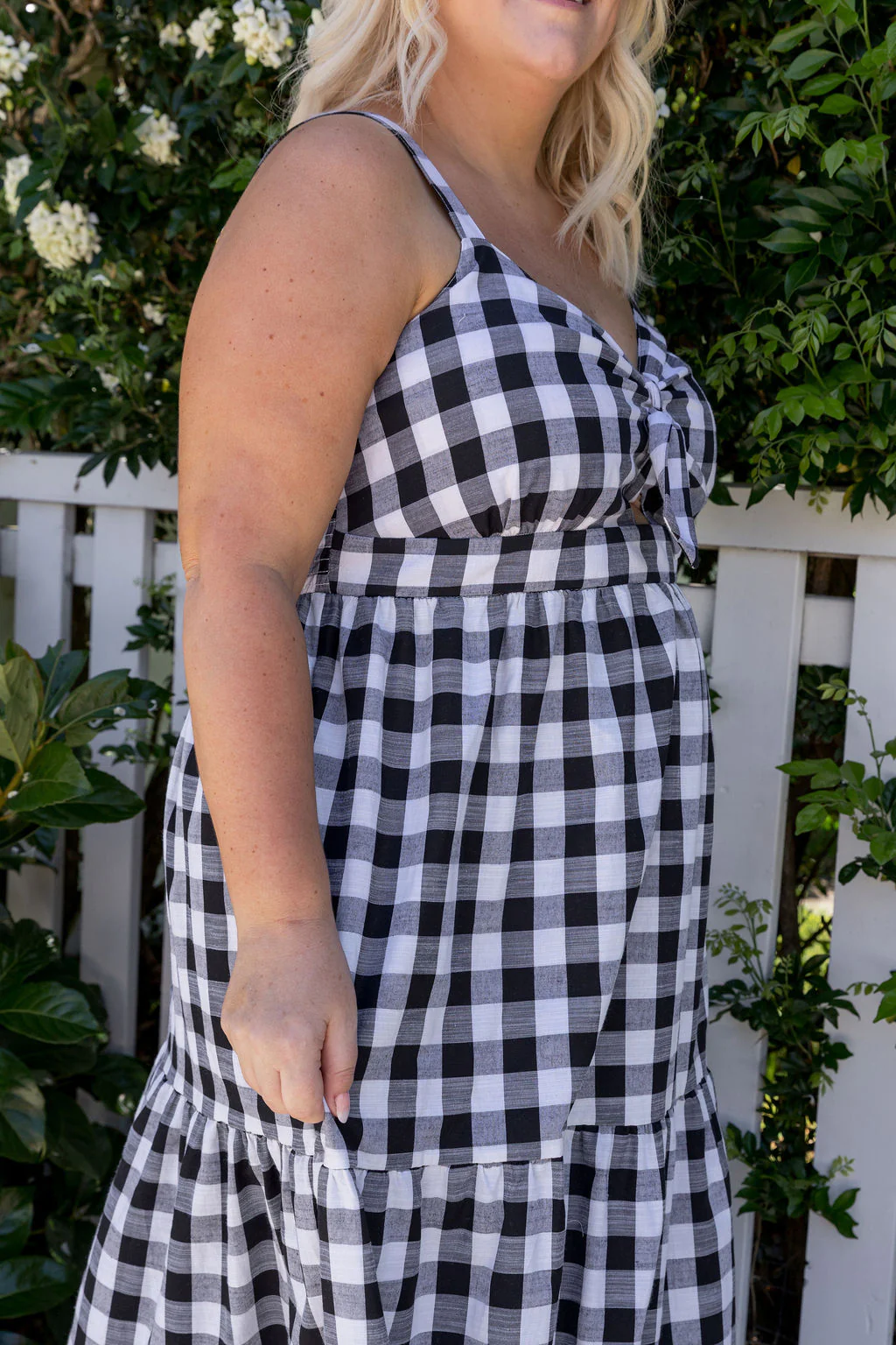 Lucie Maxi Dress in Black Gingham - Image 13