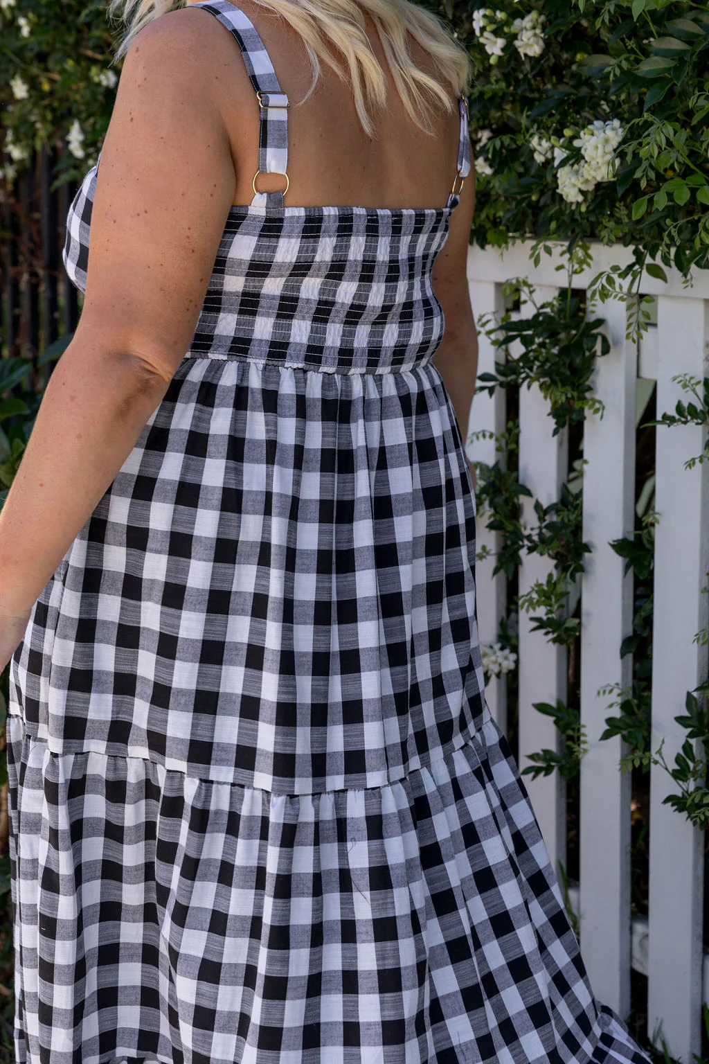 Lucie Maxi Dress in Black Gingham - Image 15