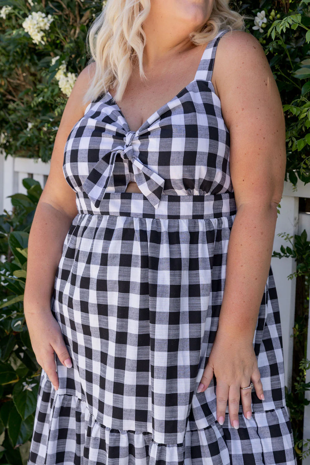 Lucie Maxi Dress in Black Gingham - Image 9