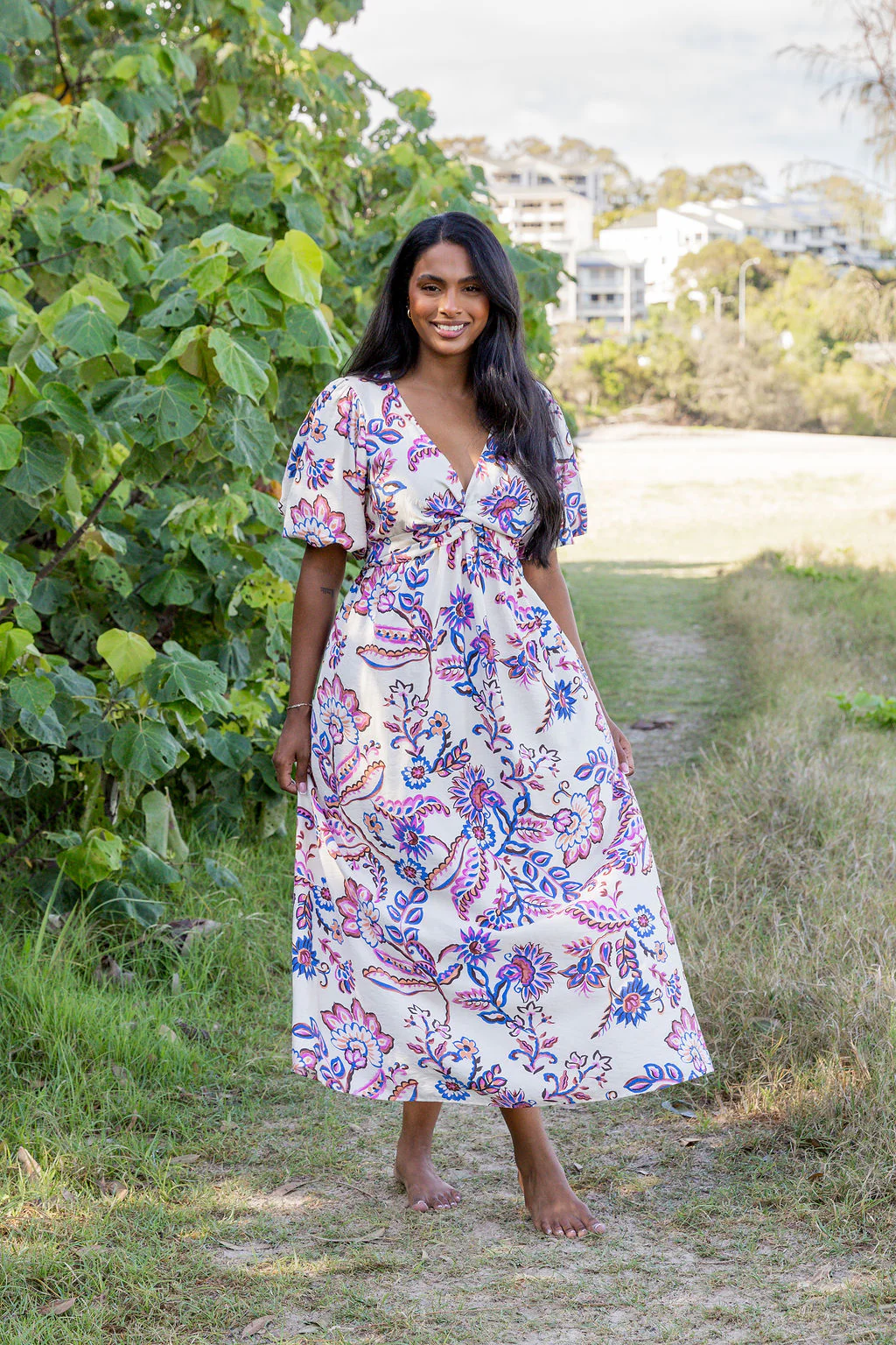 Lucinda Maxi Dress in Floral Paint