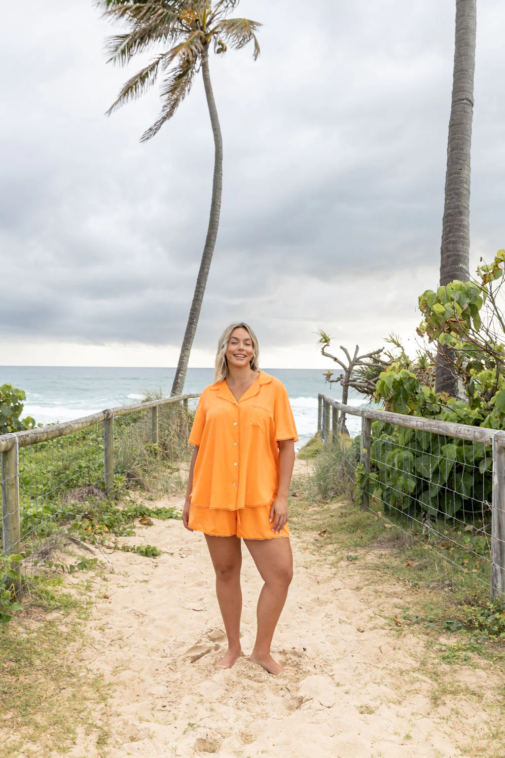 Luella Linen Blend Shirt in Orange - Image 7