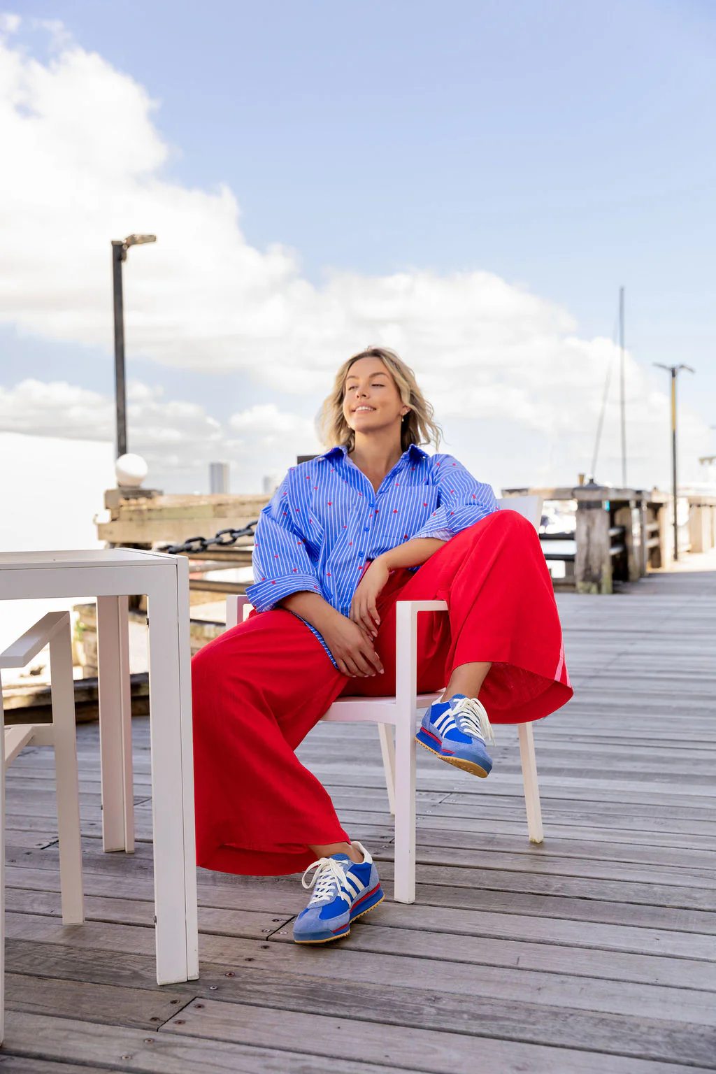 Lula Oversized Shirt in Stripes and Hearts - Image 8