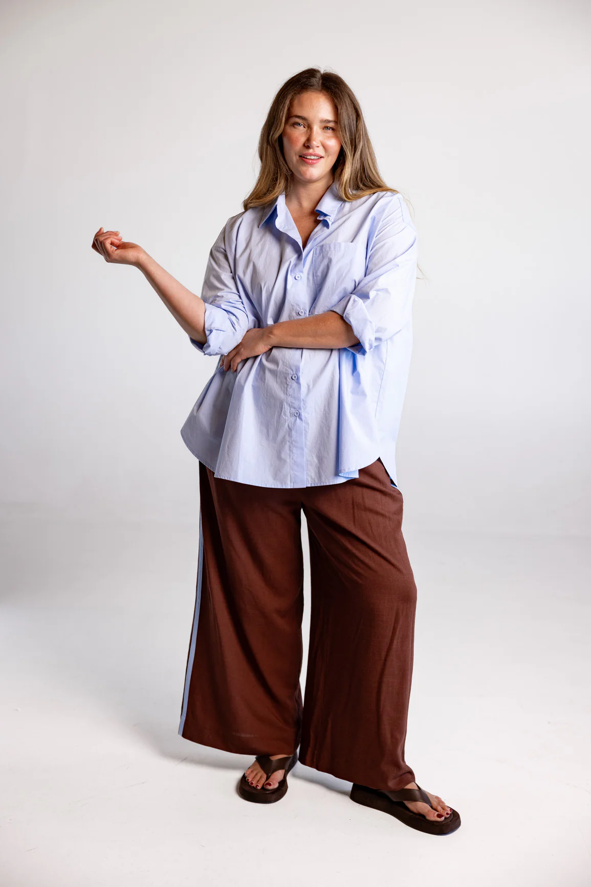 Lula Oversized Shirt in Baby Blue - Image 15