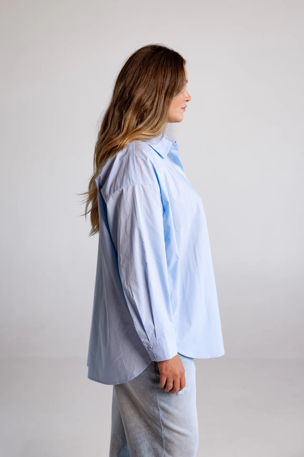 Lula Oversized Shirt in Baby Blue - Image 16