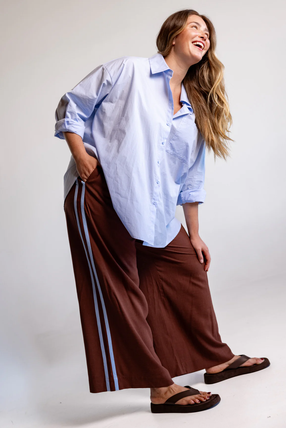Lula Oversized Shirt in Baby Blue - Image 18