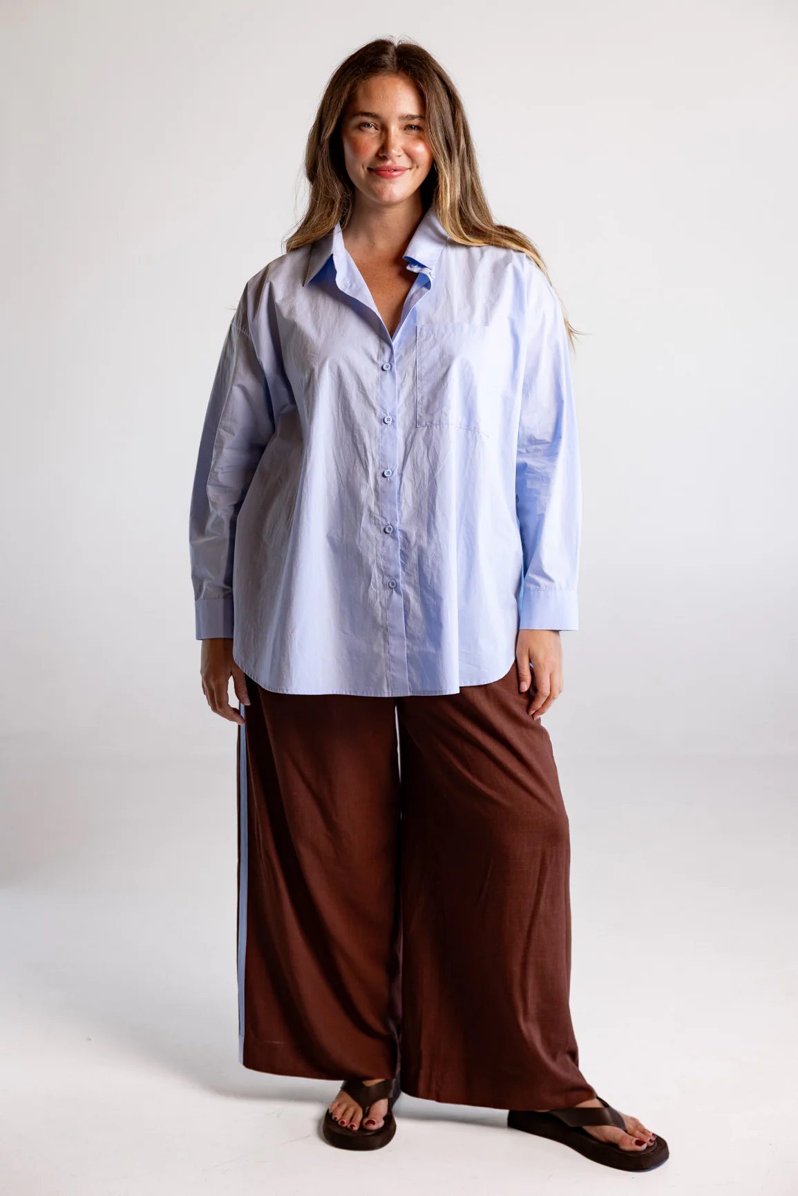Lula Oversized Shirt in Baby Blue - Image 5