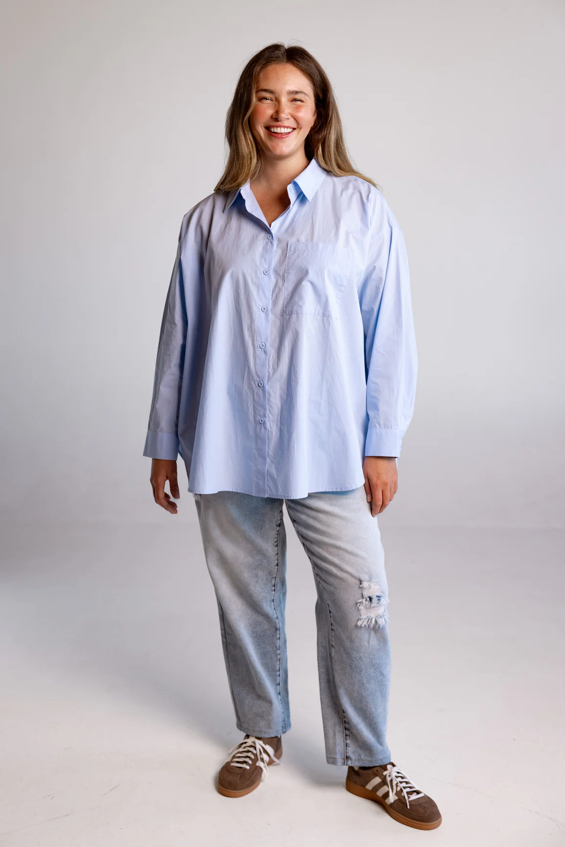 Lula Oversized Shirt in Baby Blue - Image 9