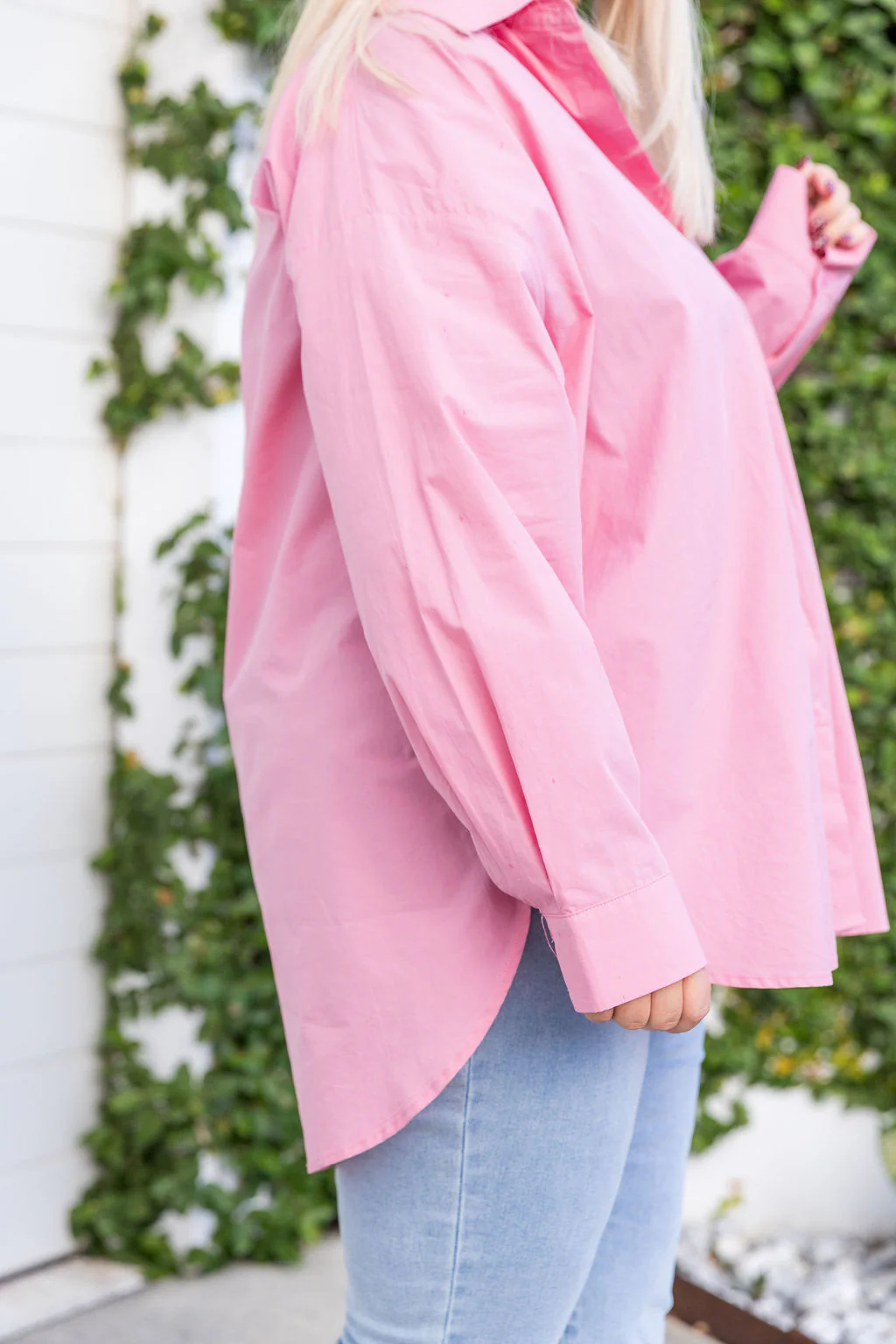 Lula Oversized Shirt in Barbie Pink - Image 11