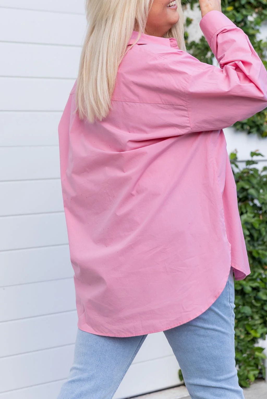 Lula Oversized Shirt in Barbie Pink - Image 13