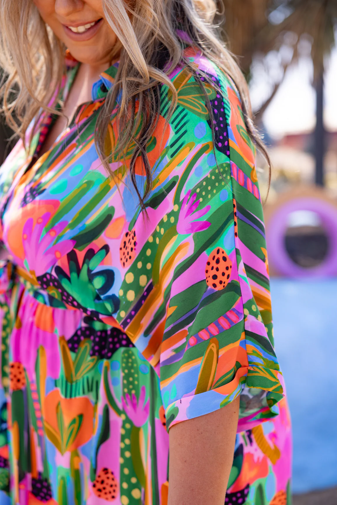 Maddy Midi Dress in Neon Cactus Country by Deb McNaughton - Image 4