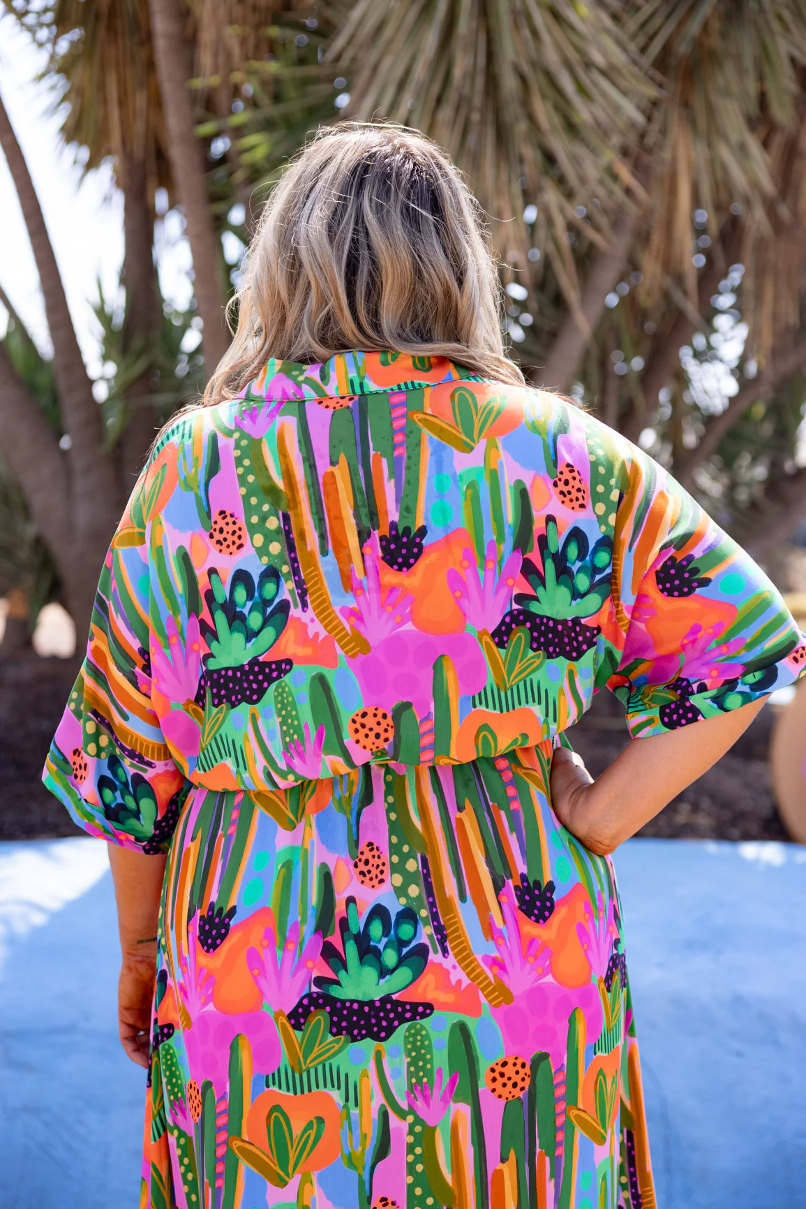 Maddy Midi Dress in Neon Cactus Country by Deb McNaughton - Image 8