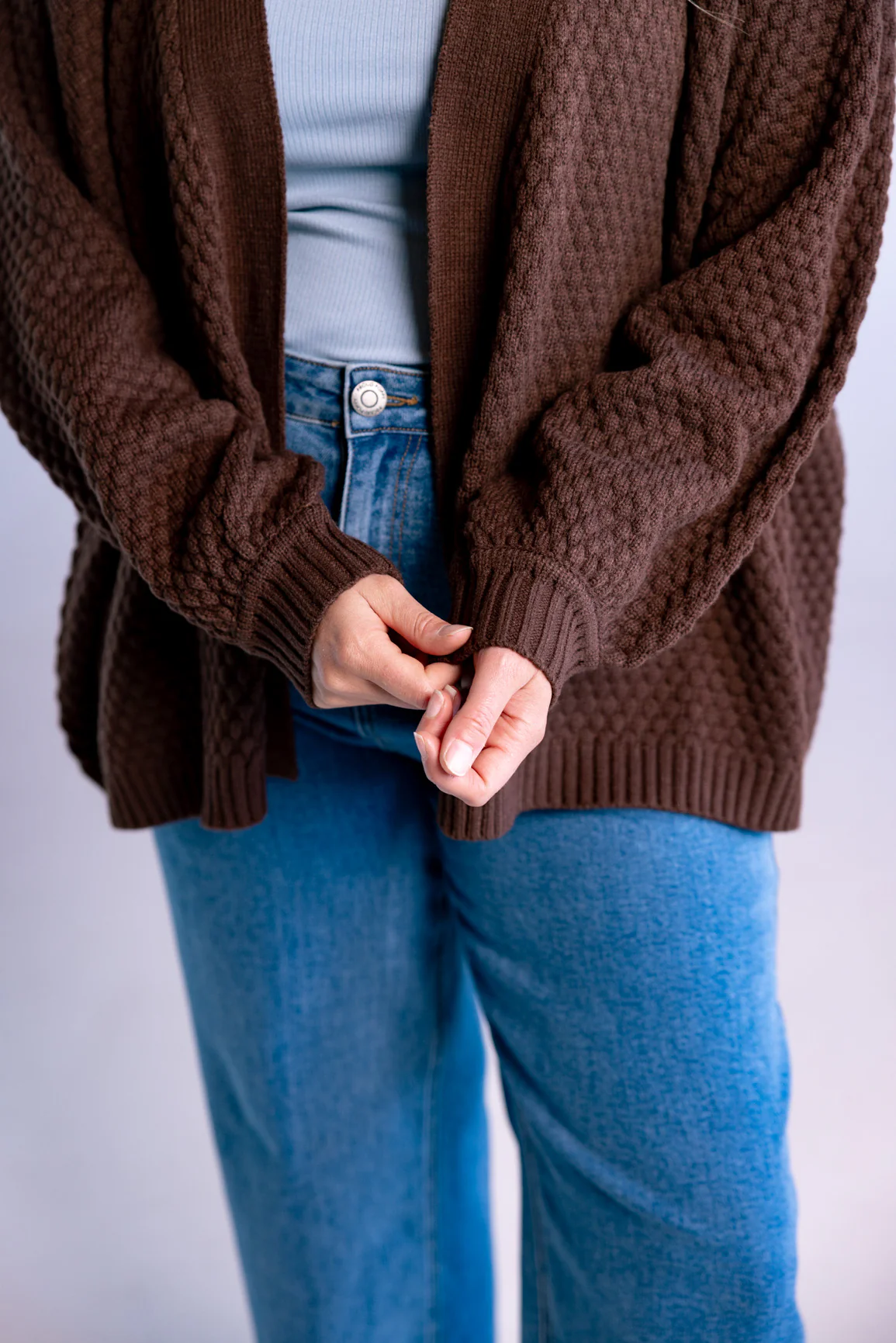 Marbelle Knit Cardigan in Chocolate - Image 12